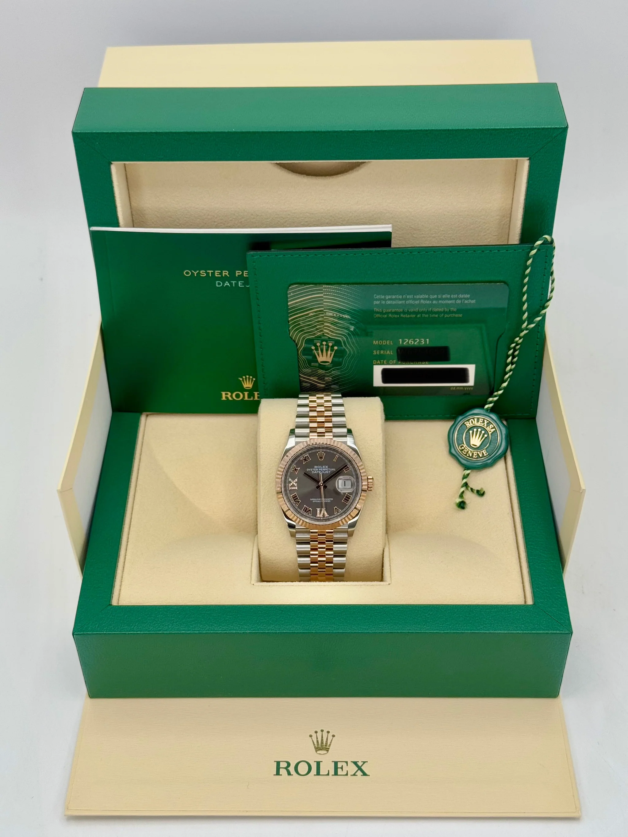 NEW 2025 Rolex Datejust 36mm 126231 Two-Tone Jubilee Slate Rhodium Diamond Dial - Image 10