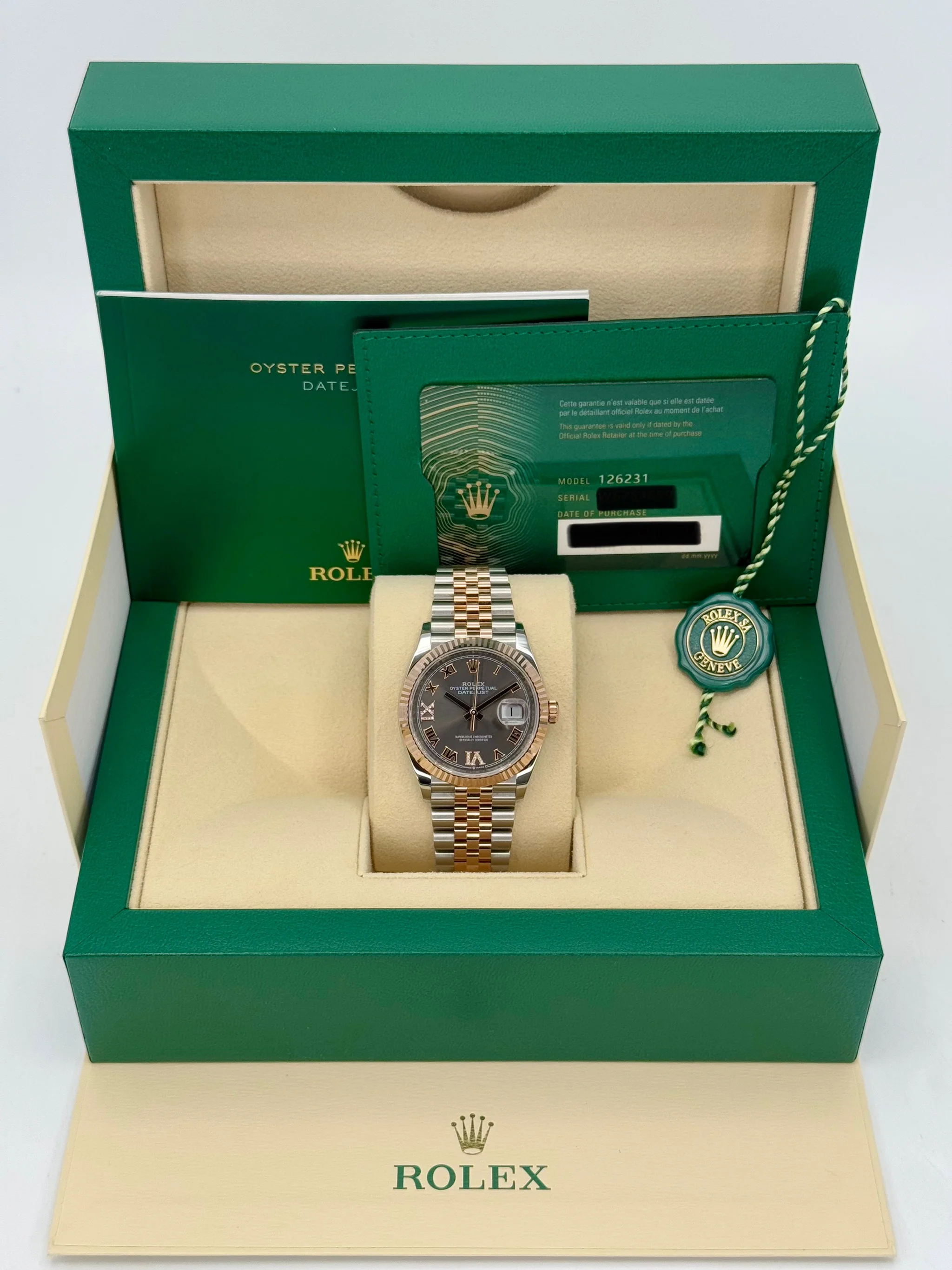 NEW 2025 Rolex Datejust 36mm 126231 Two-Tone Jubilee Slate Rhodium Diamond Dial - Image 9