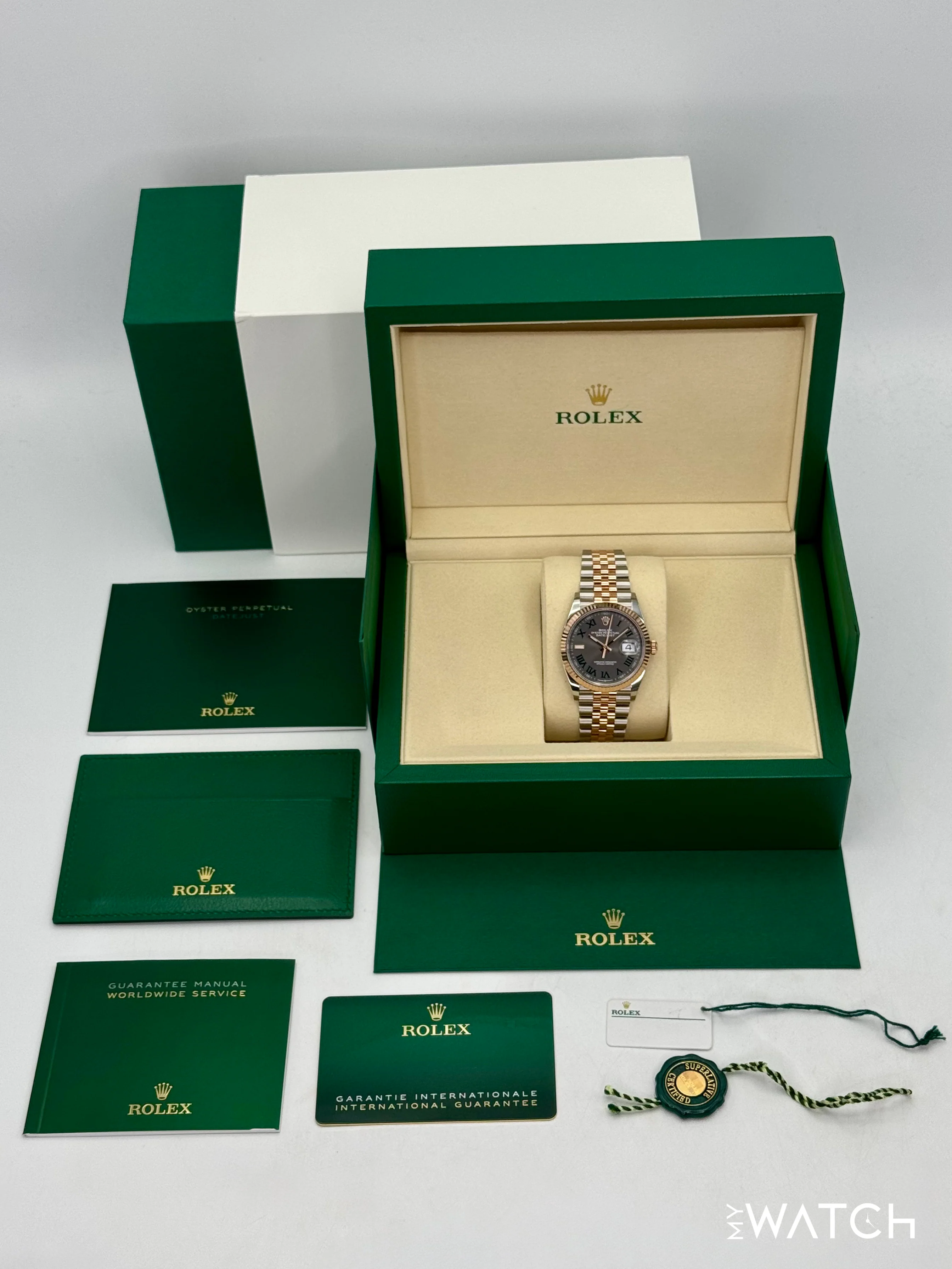 NEW 2025 Rolex Datejust 36mm 126231 Two-Tone Jubilee Wimbledon Dial (STICKERED) - Image 10