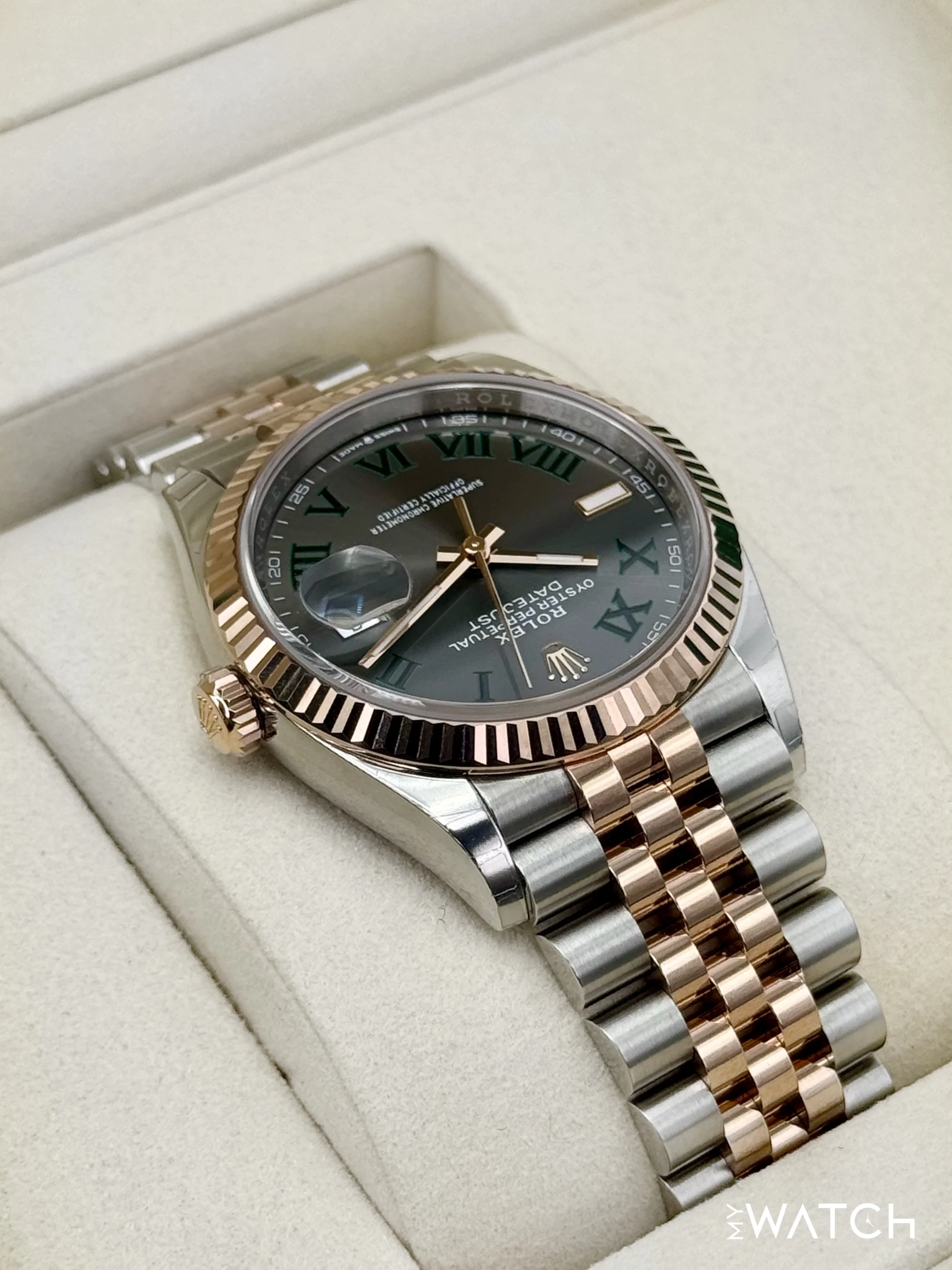 NEW 2025 Rolex Datejust 36mm 126231 Two-Tone Jubilee Wimbledon Dial (STICKERED) - Image 8