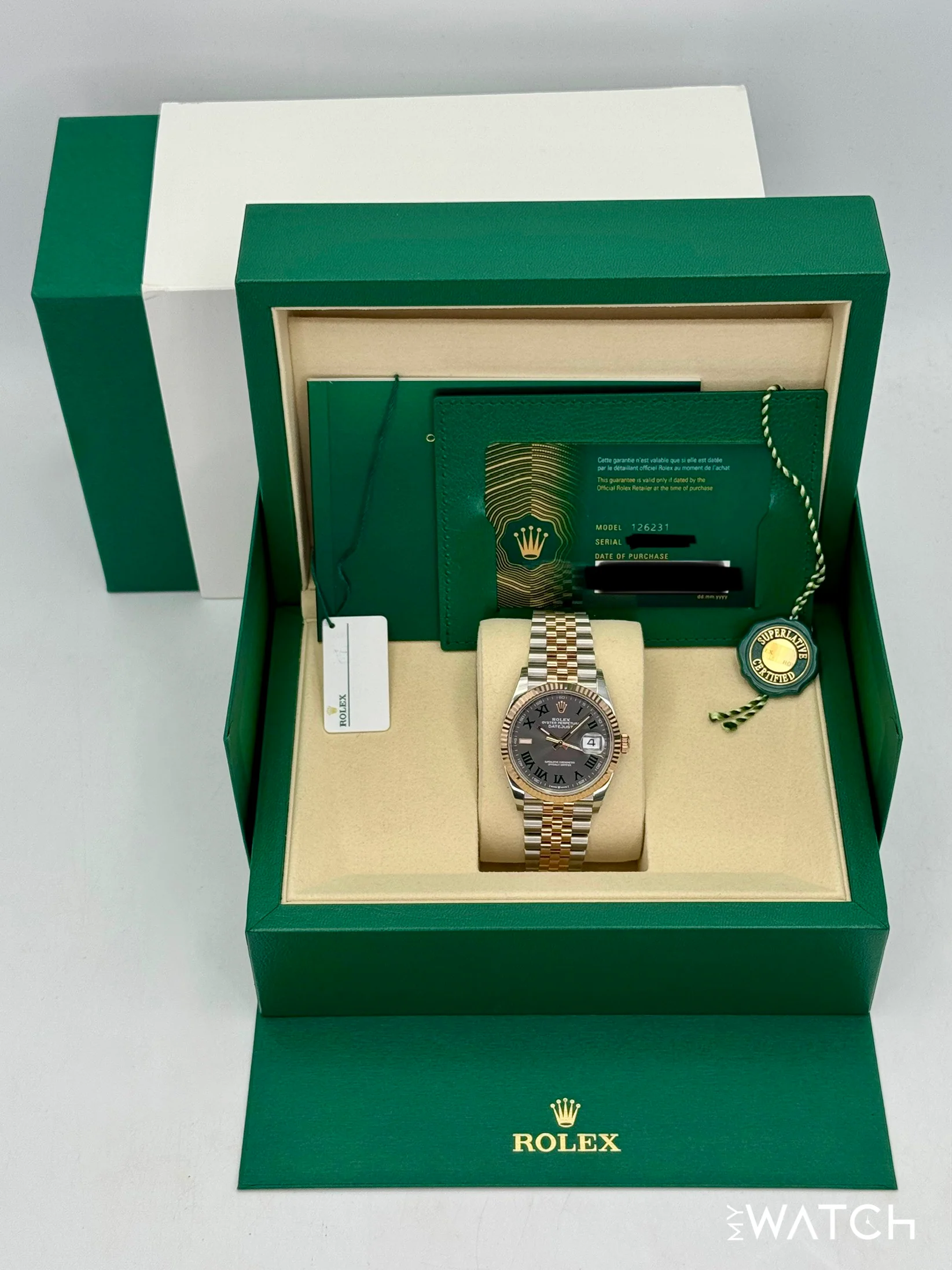 NEW 2025 Rolex Datejust 36mm 126231 Two-Tone Jubilee Wimbledon Dial (STICKERED) - Image 9