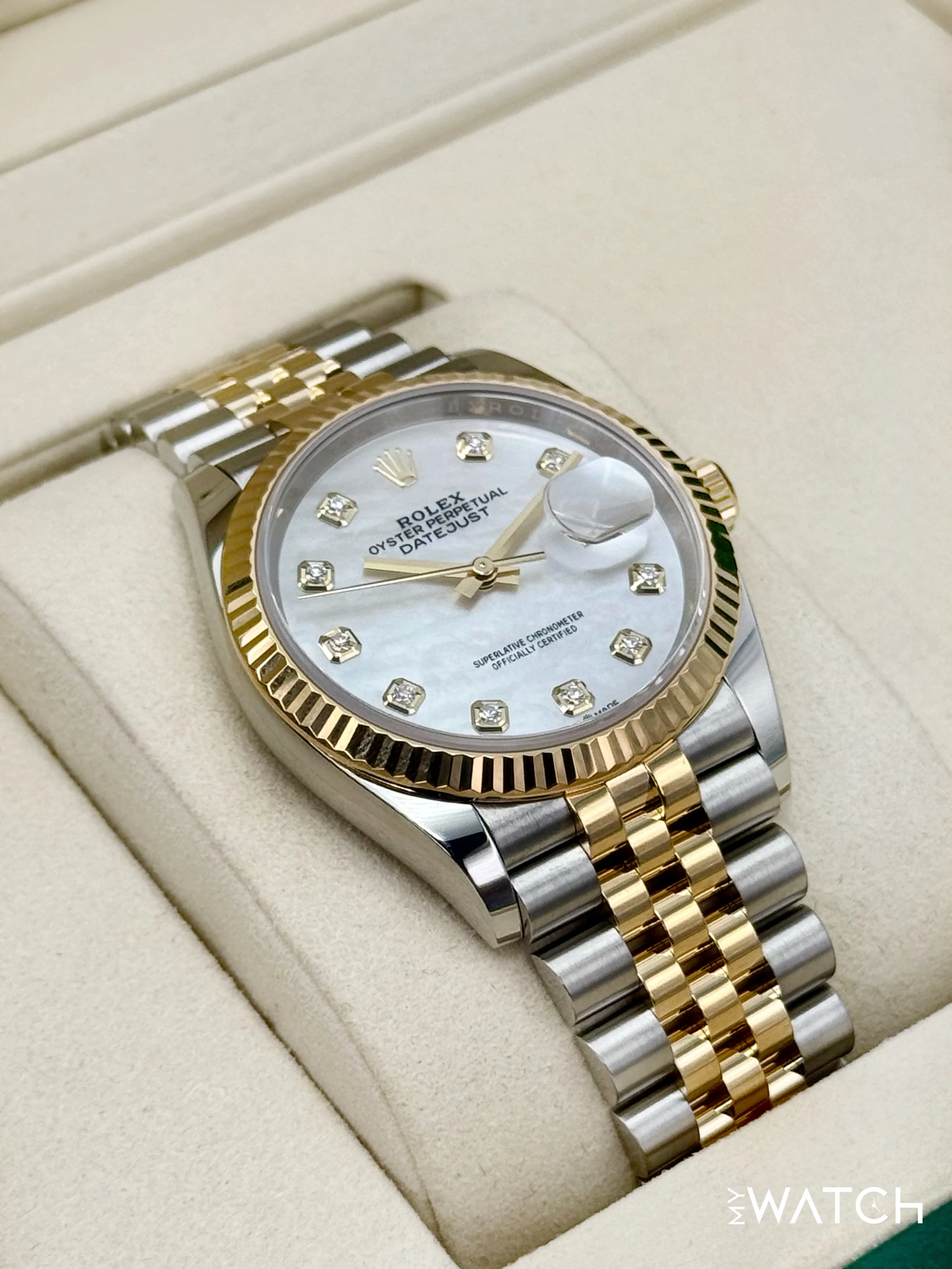 2025 Rolex Datejust 36mm 126233 Mother of Pearl Diamond Dial - Image 6