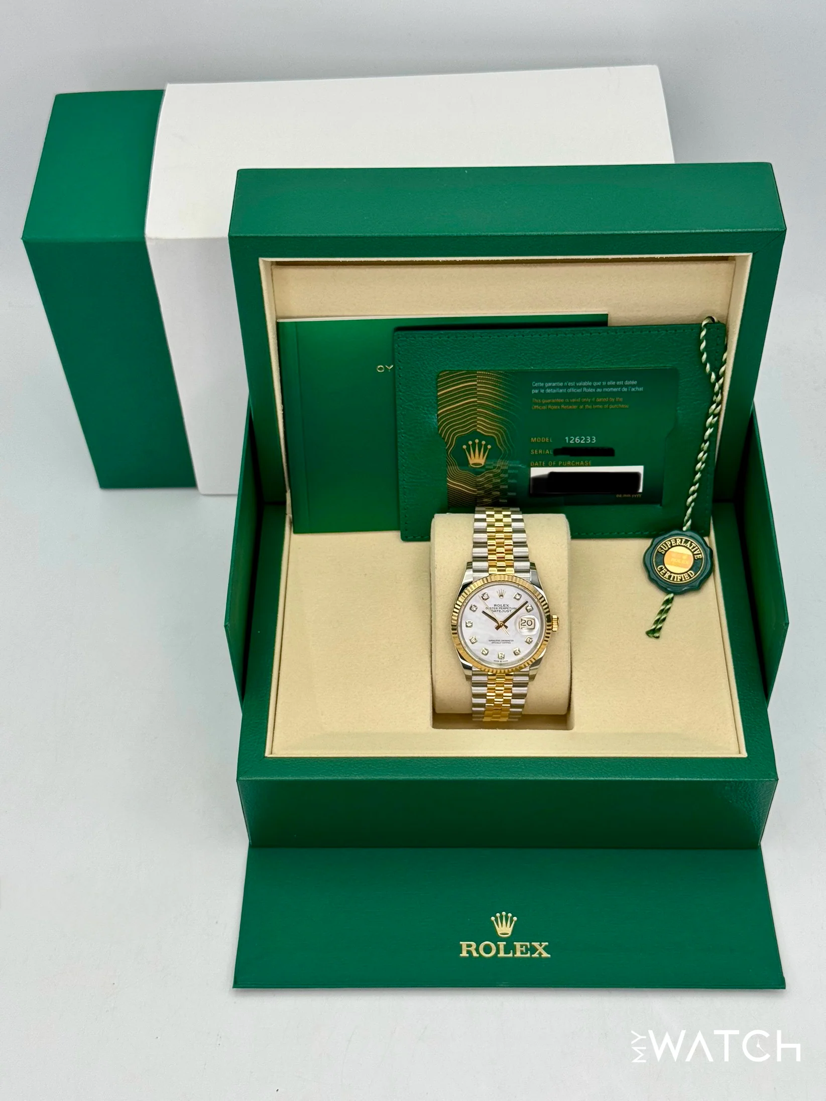 2025 Rolex Datejust 36mm 126233 Mother of Pearl Diamond Dial - Image 9