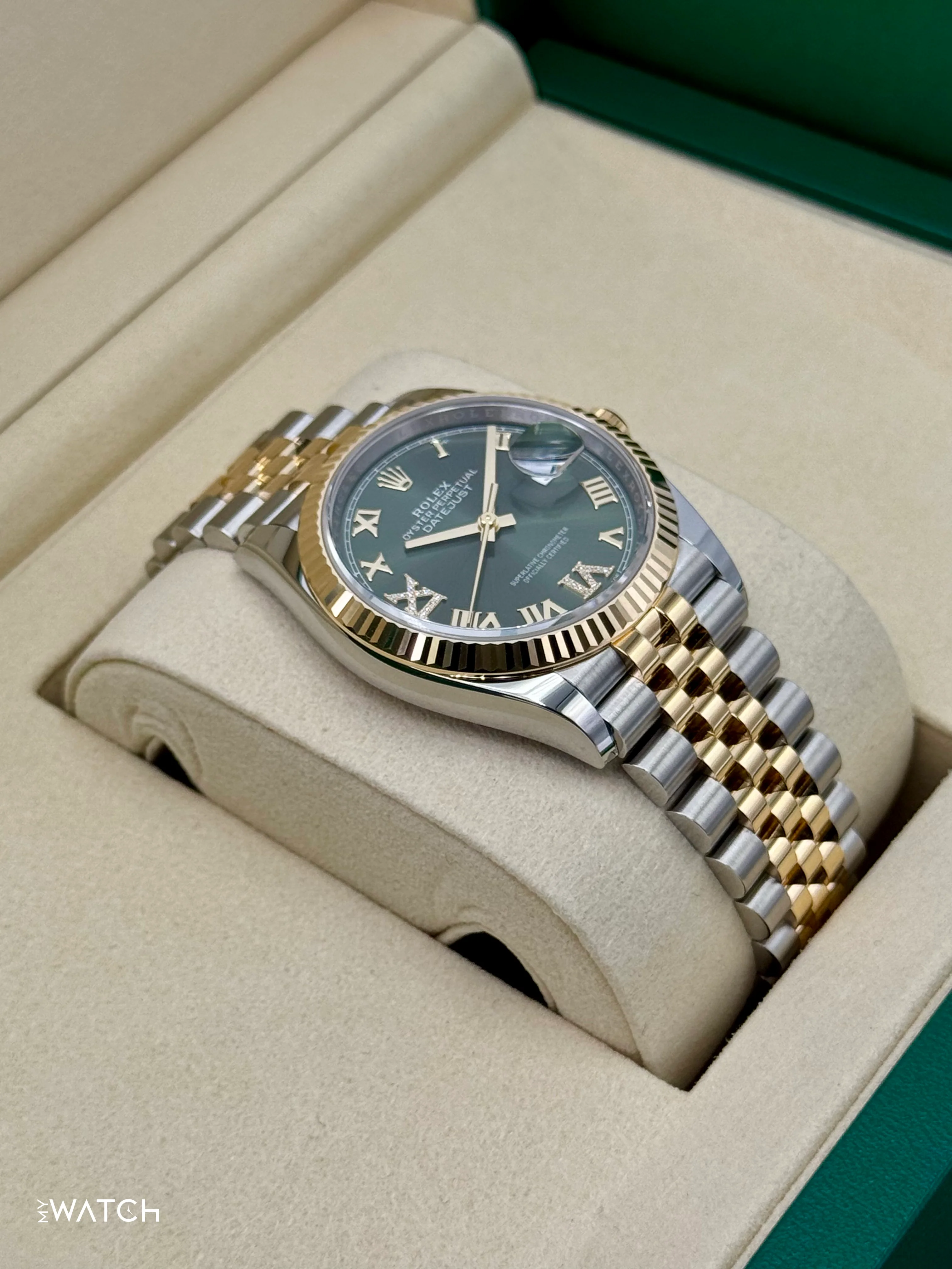 NEW 2025 Rolex Datejust 36mm 126233 Two-Tone Jubilee Green Diamond Dial - Image 6