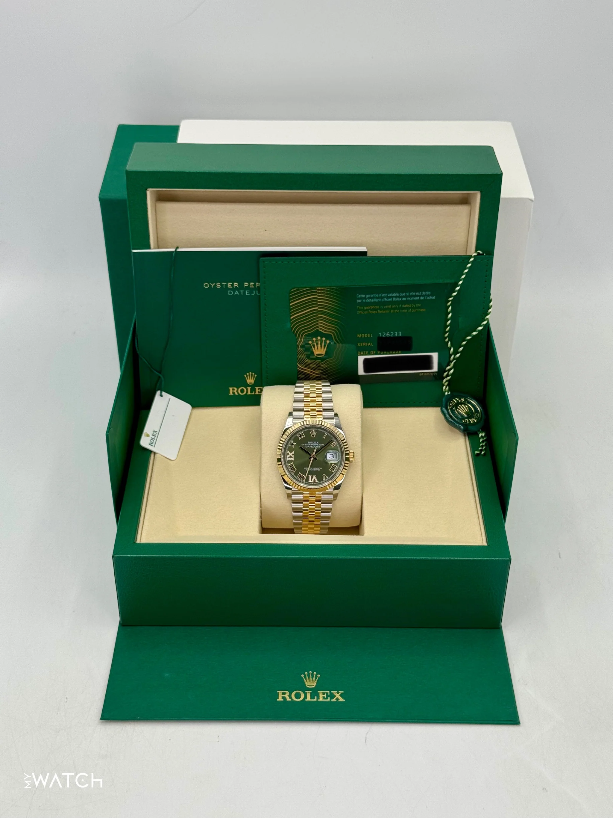 NEW 2025 Rolex Datejust 36mm 126233 Two-Tone Jubilee Green Diamond Dial - Image 9