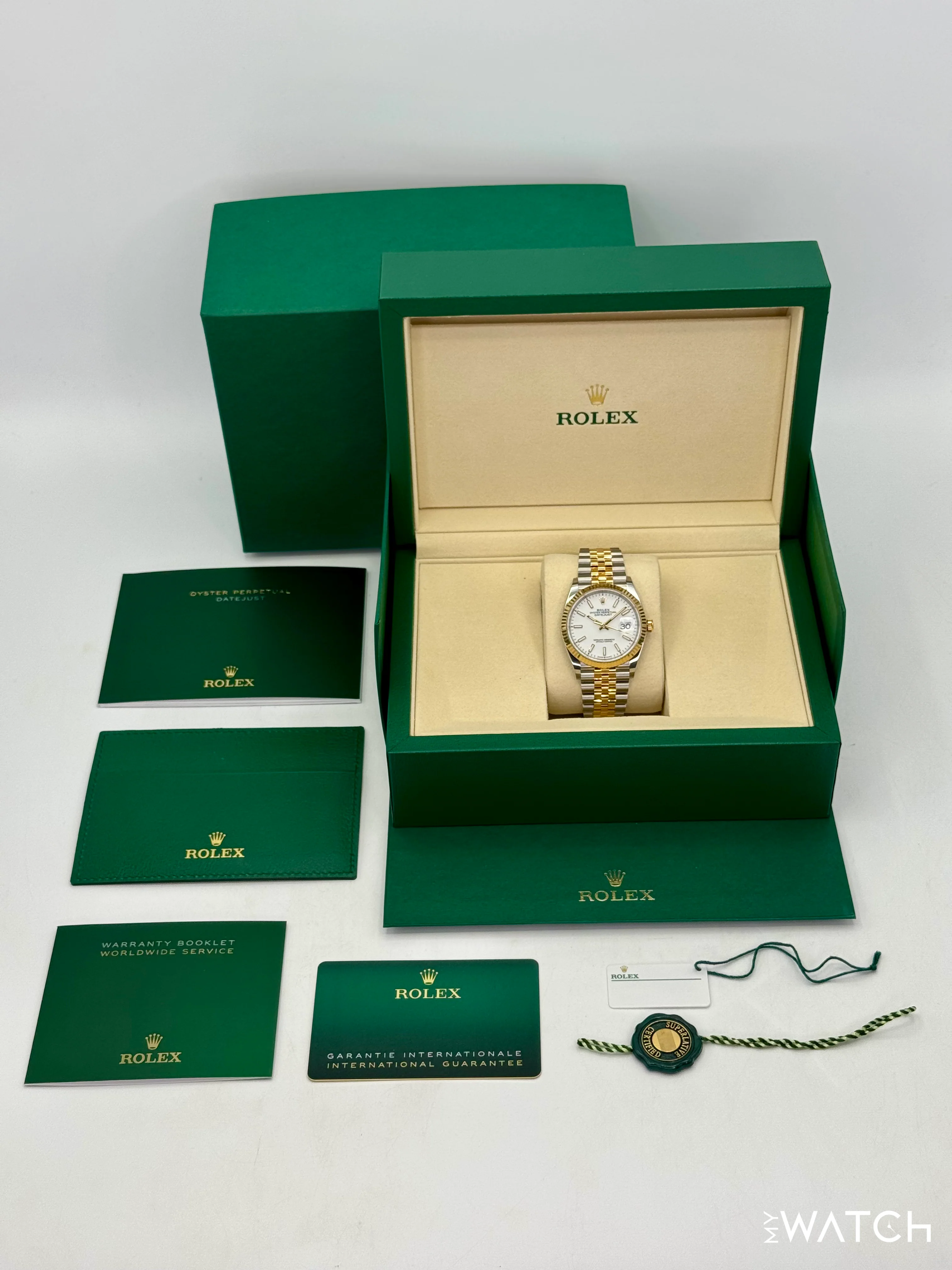 NEW 2025 Rolex Datejust 36mm 126233 Two-Tone Jubilee White Dial (STICKERED) - Image 10
