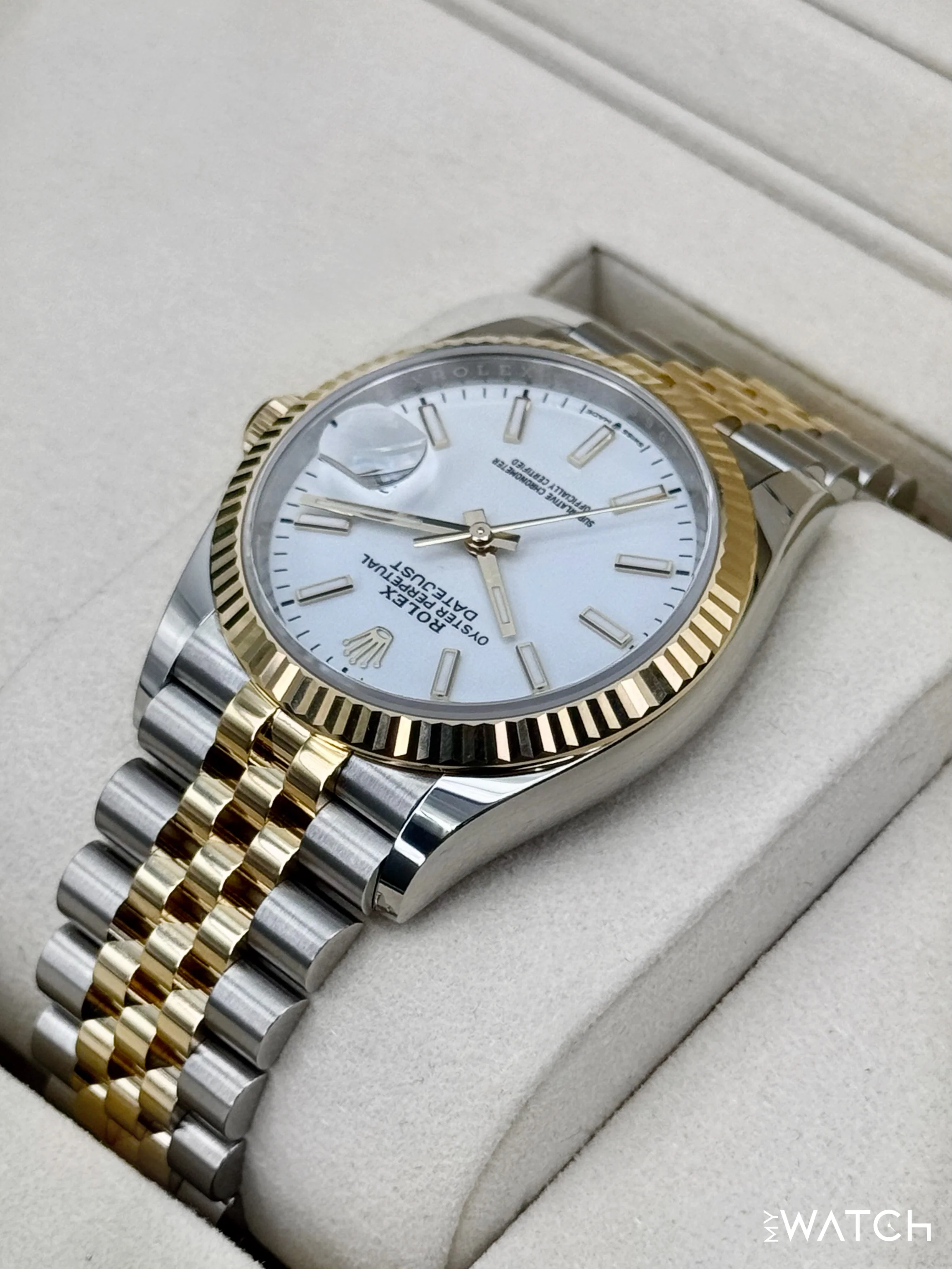 NEW 2025 Rolex Datejust 36mm 126233 Two-Tone Jubilee White Dial (STICKERED) - Image 7