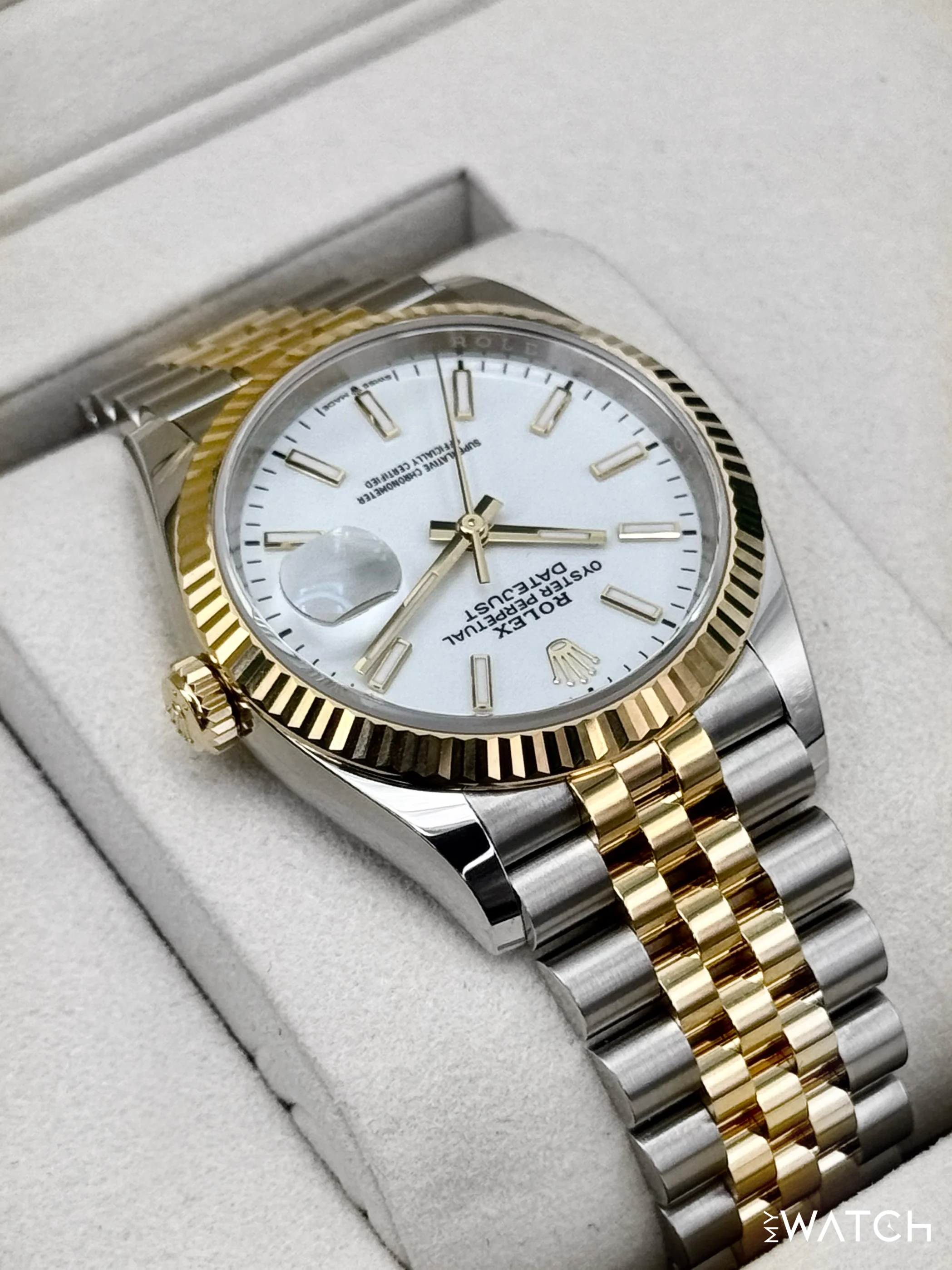 NEW 2025 Rolex Datejust 36mm 126233 Two-Tone Jubilee White Dial (STICKERED) - Image 8