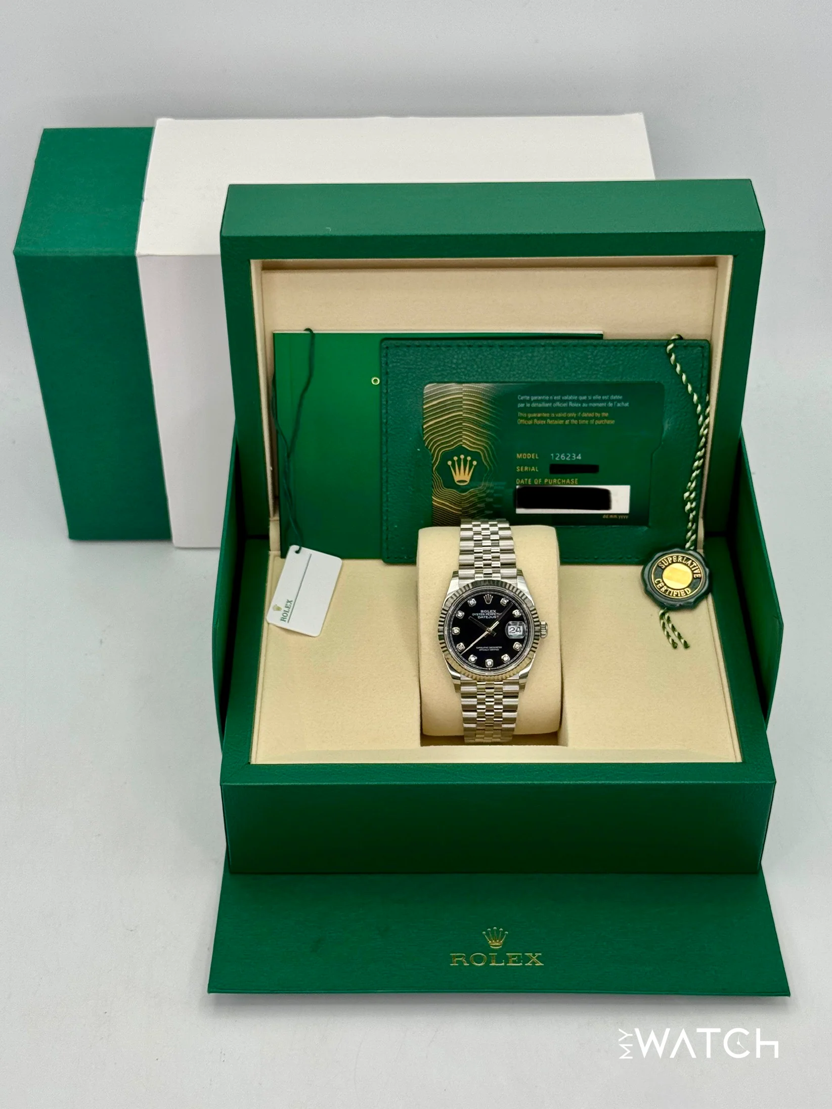 NEW 2025 Rolex Datejust 36mm 126234 Jubilee Black Diamond Dial - Image 9
