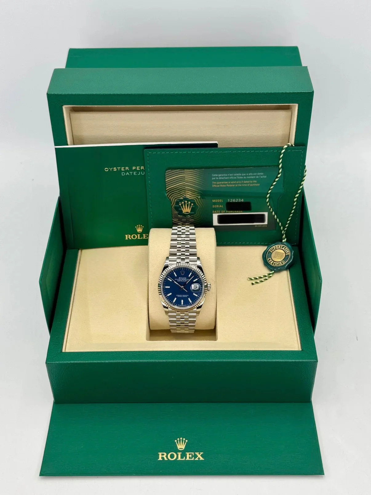 NEW 2025 Rolex Datejust 36mm 126234 Stainless Steel Jubilee Blue Dial - Image 10