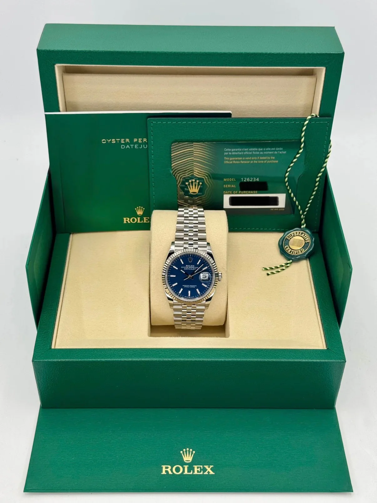 NEW 2025 Rolex Datejust 36mm 126234 Stainless Steel Jubilee Blue Dial - Image 9