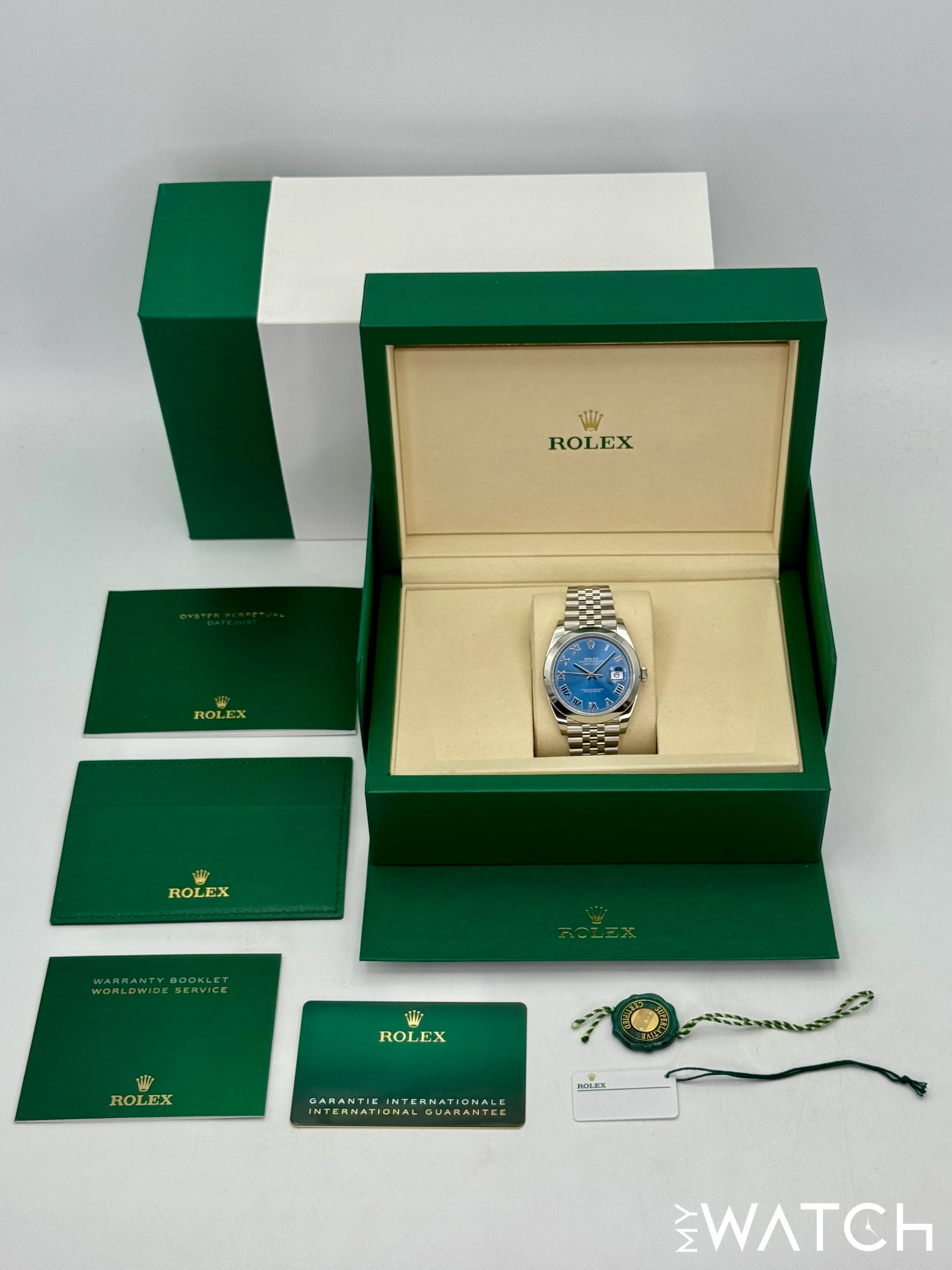 NEW 2025 Rolex Datejust 41mm 126300 Stainless Steel Jubilee Blue Roman Numeral Dial - Image 10