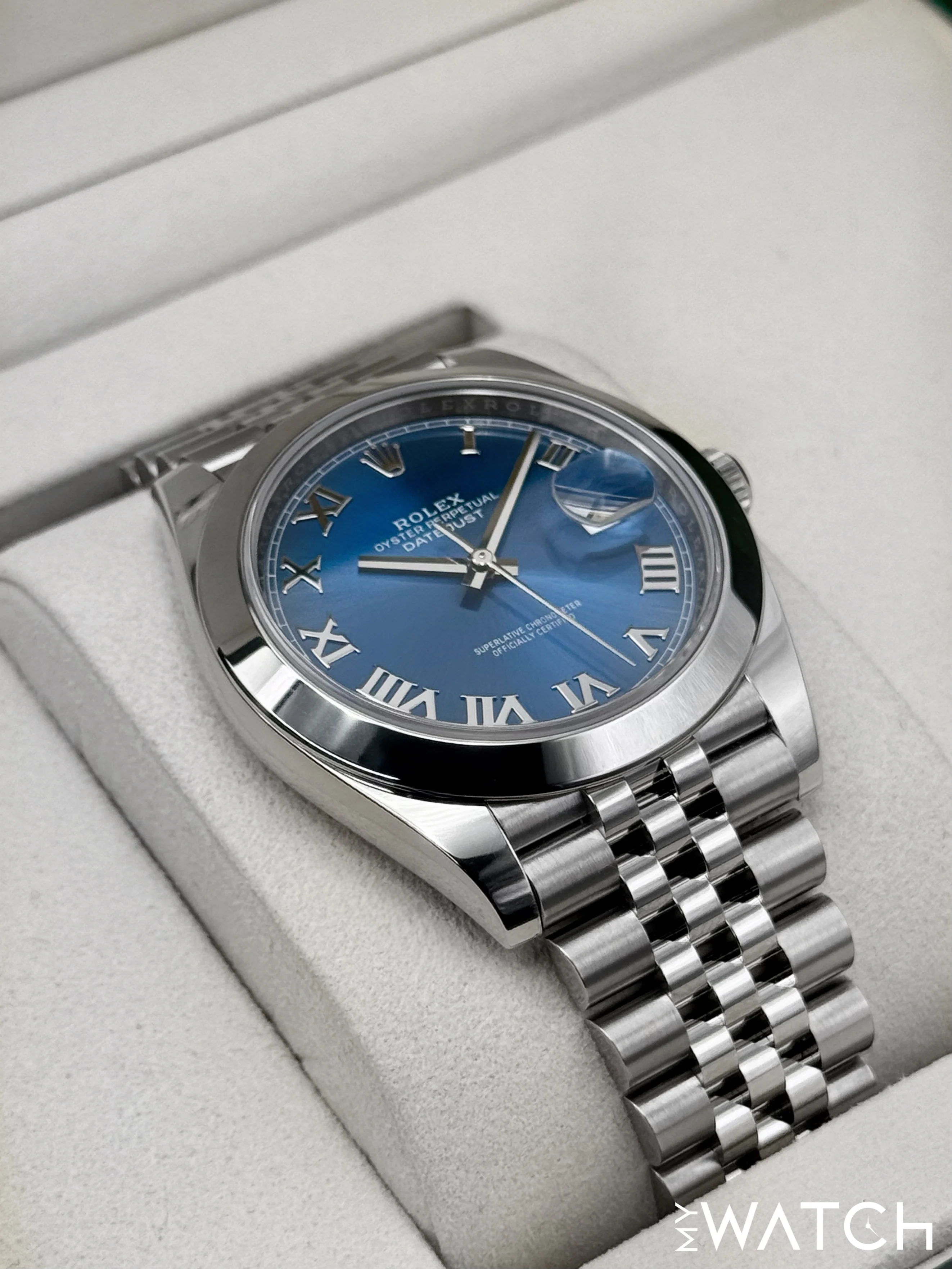 NEW 2025 Rolex Datejust 41mm 126300 Stainless Steel Jubilee Blue Roman Numeral Dial - Image 6