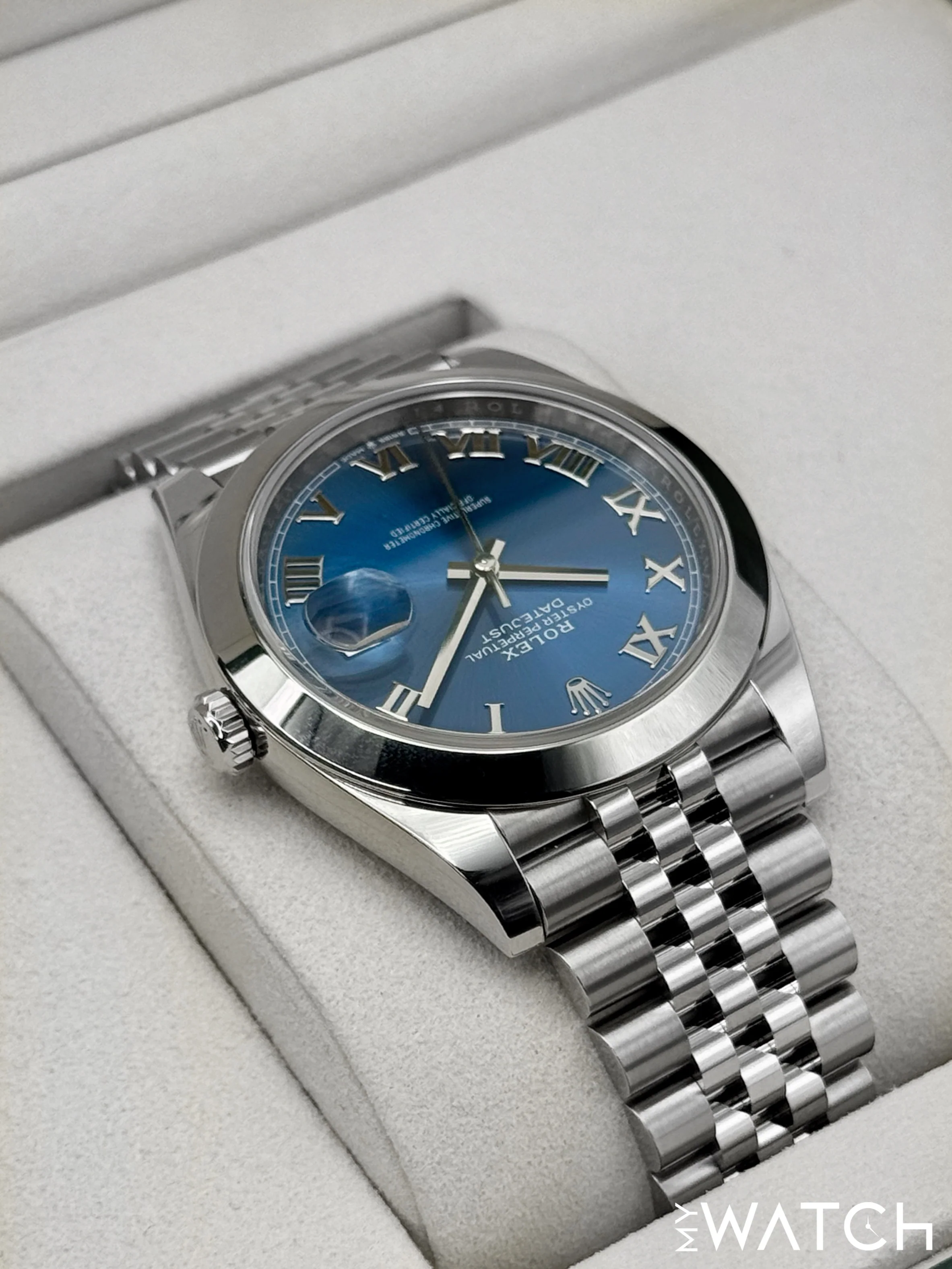 NEW 2025 Rolex Datejust 41mm 126300 Stainless Steel Jubilee Blue Roman Numeral Dial - Image 8