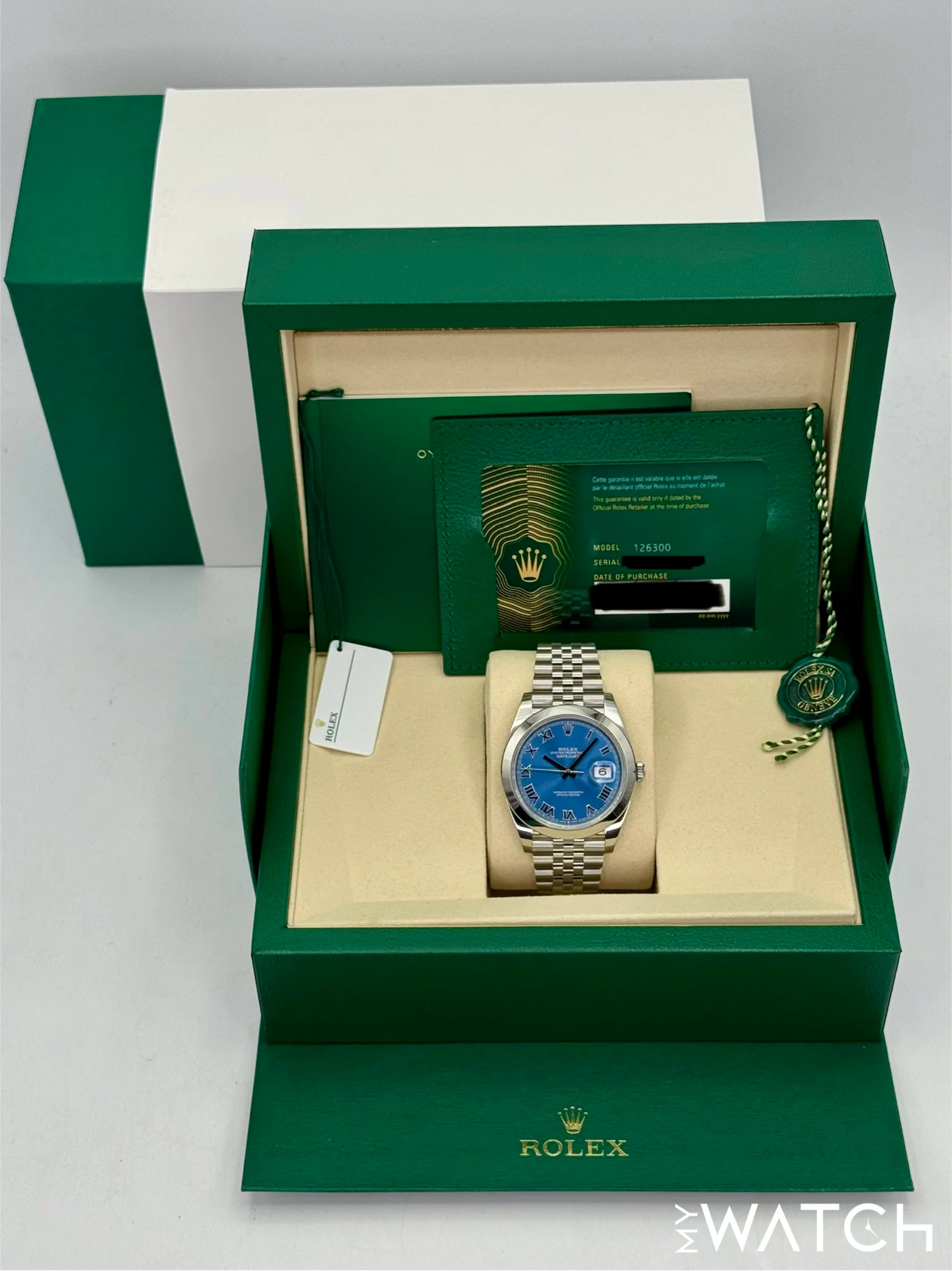 NEW 2025 Rolex Datejust 41mm 126300 Stainless Steel Jubilee Blue Roman Numeral Dial - Image 9