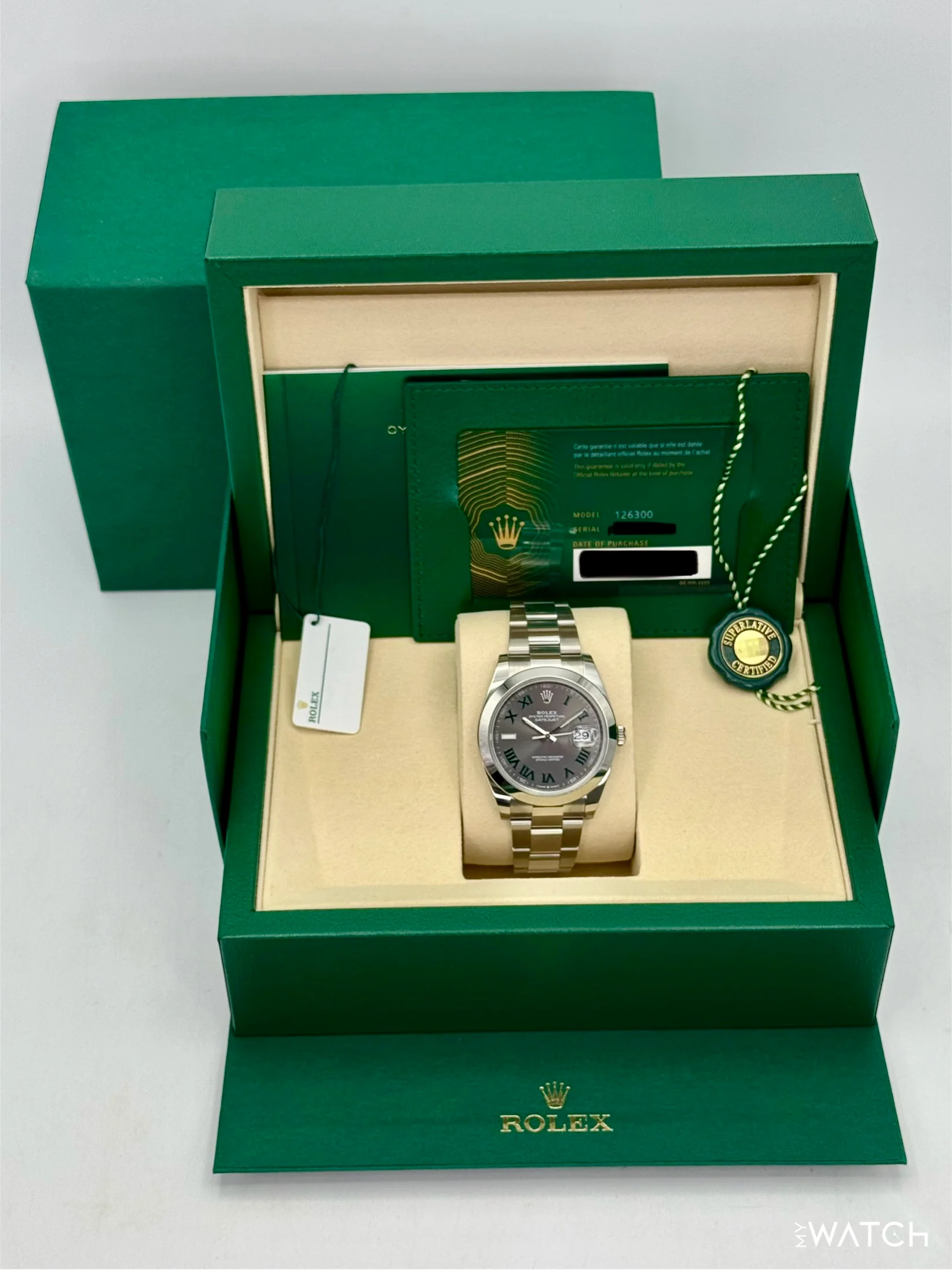 NEW 2026 Rolex Datejust 41mm 126300 Wimbledon Dial Oyster - Image 9