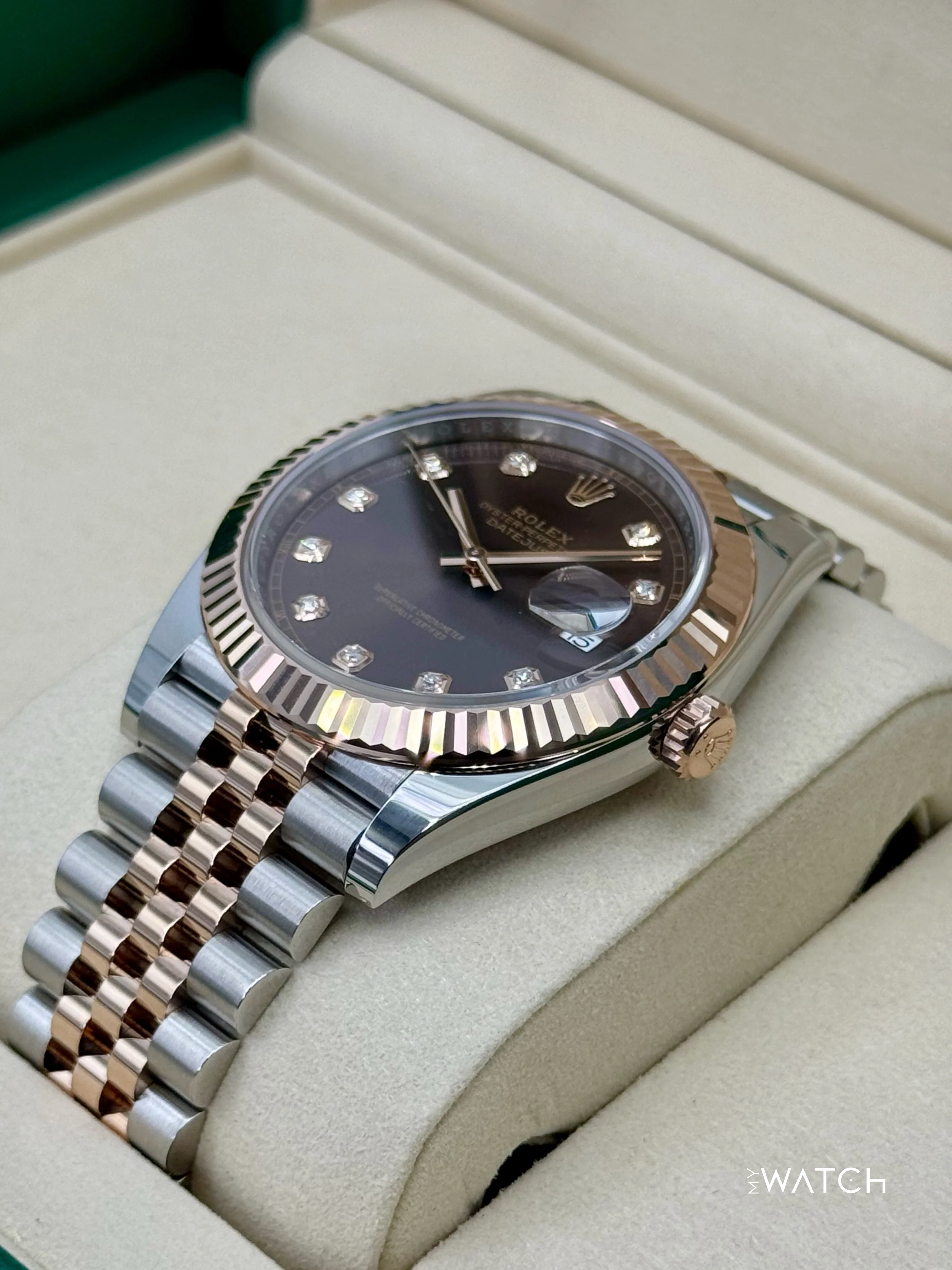 NEW 2025 Rolex Datejust 41mm 126331 Two-Tone Chocolate Diamond Dial - Image 4