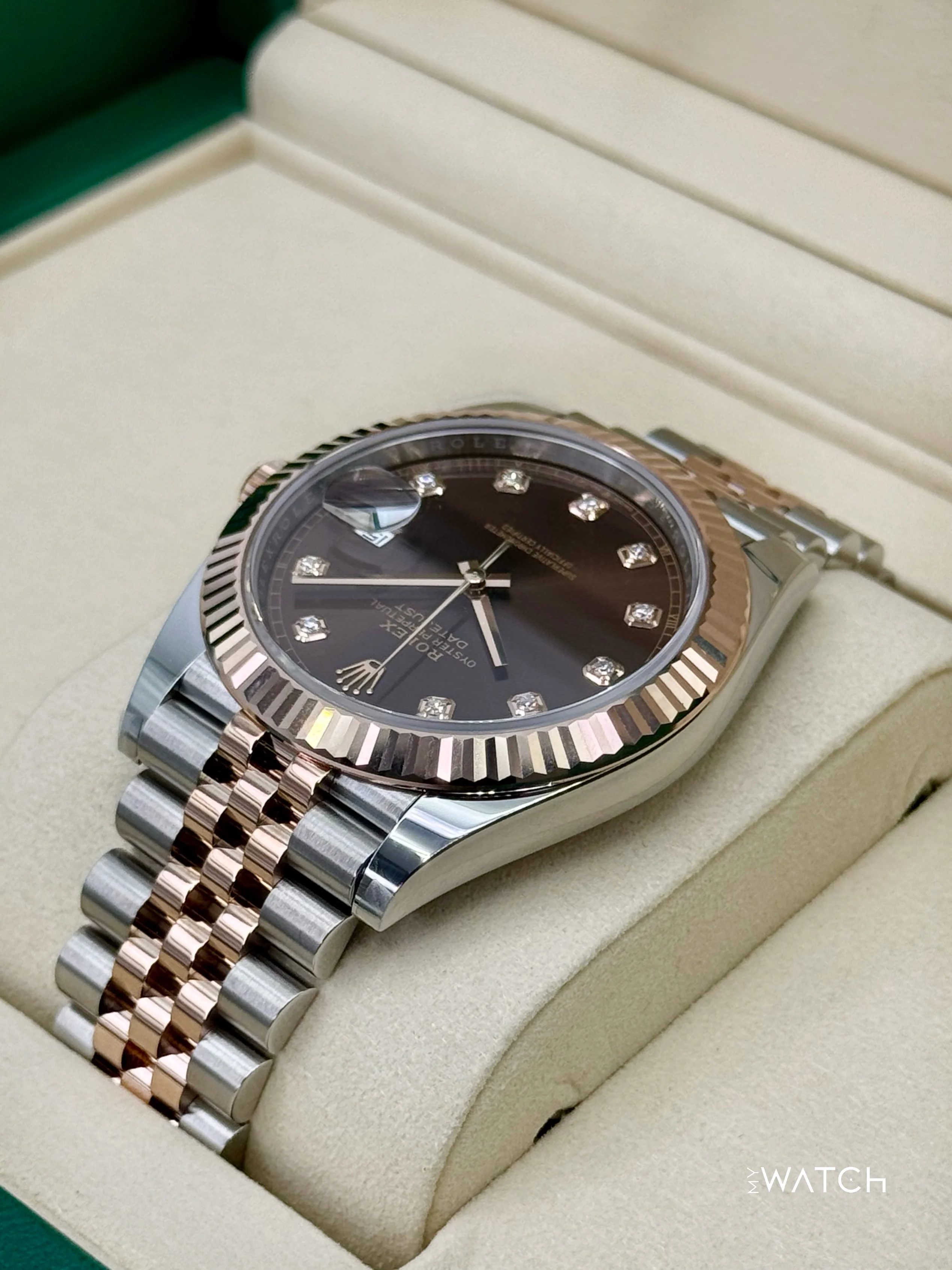 NEW 2025 Rolex Datejust 41mm 126331 Two-Tone Chocolate Diamond Dial - Image 6
