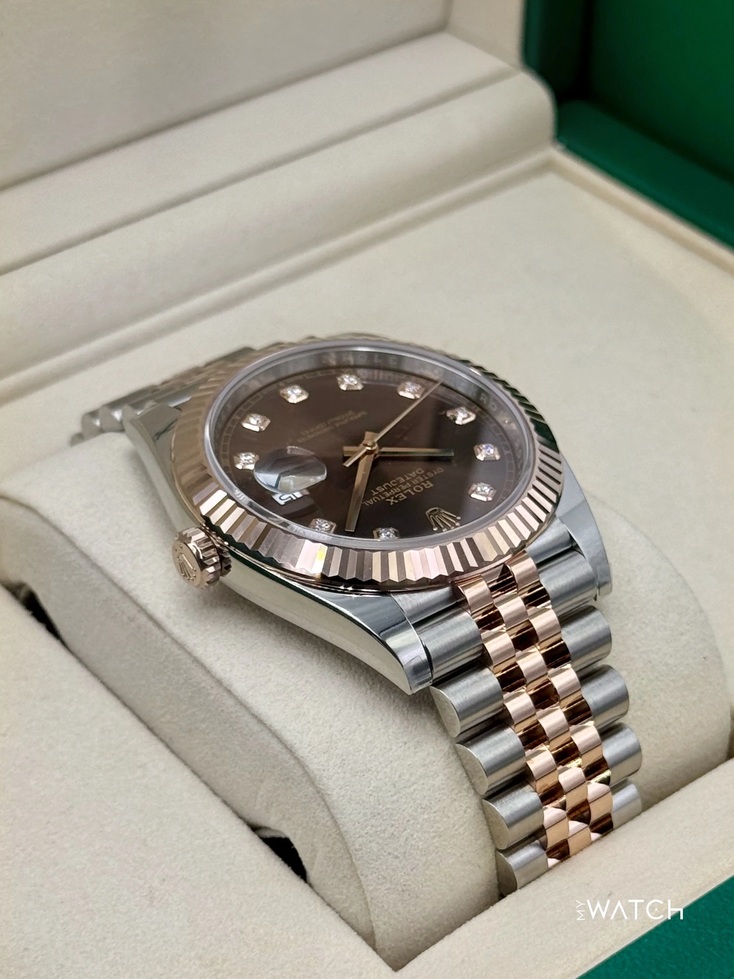NEW 2025 Rolex Datejust 41mm 126331 Two-Tone Chocolate Diamond Dial - Image 7