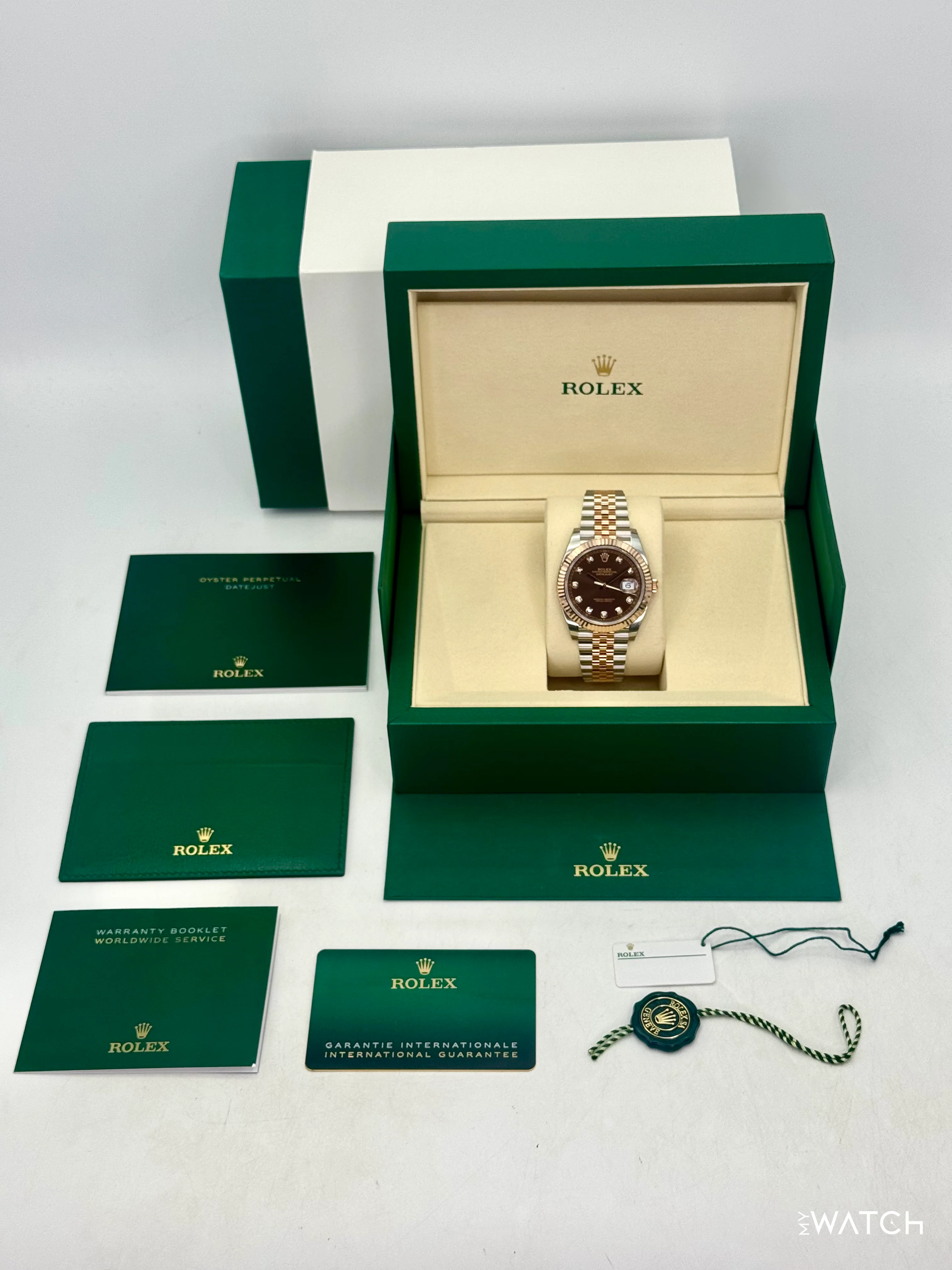 NEW 2025 Rolex Datejust 41mm 126331 Two-Tone Chocolate Diamond Dial (STICKERED) - Image 10