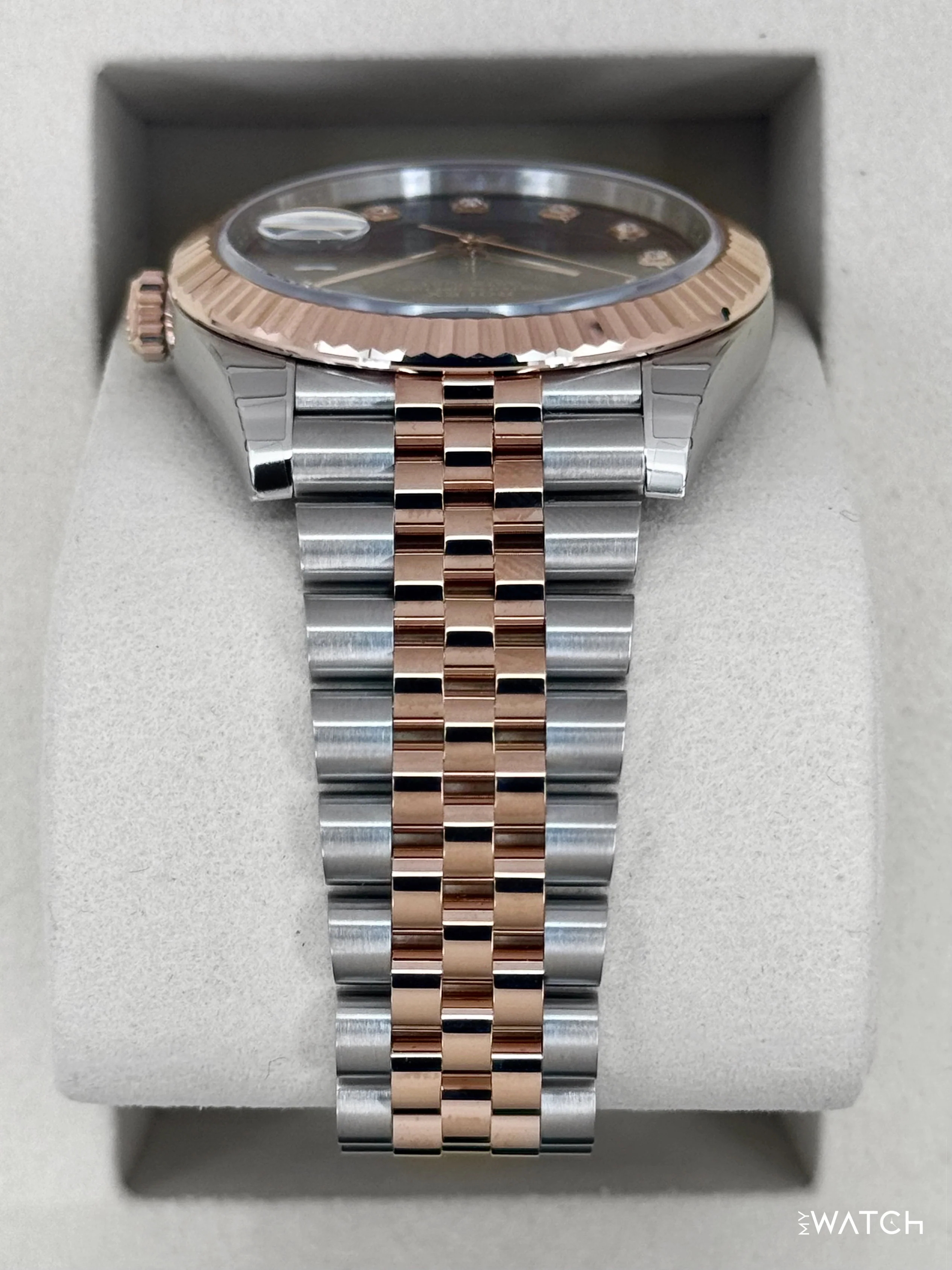 NEW 2025 Rolex Datejust 41mm 126331 Two-Tone Chocolate Diamond Dial (STICKERED) - Image 4