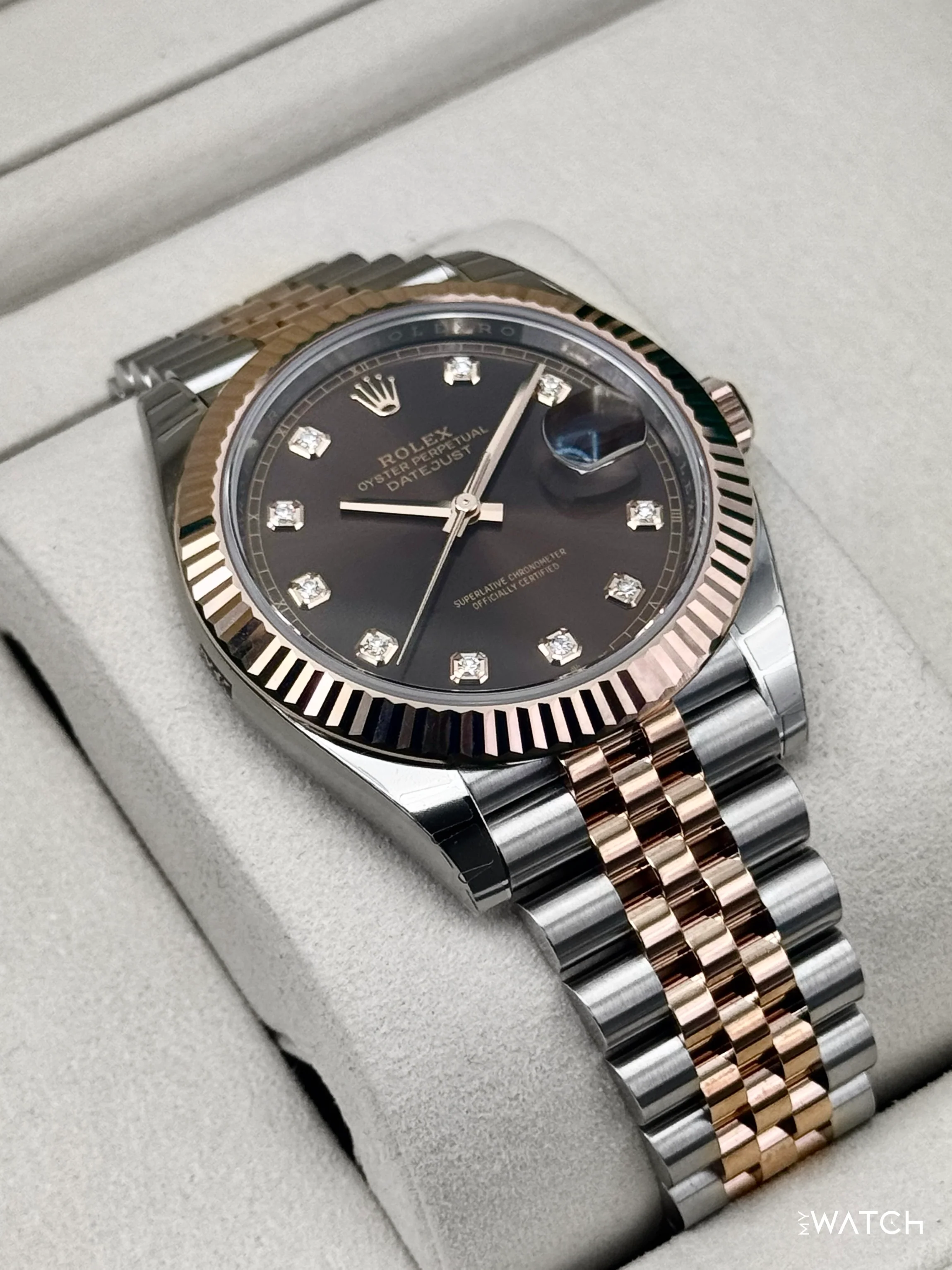 NEW 2025 Rolex Datejust 41mm 126331 Two-Tone Chocolate Diamond Dial (STICKERED) - Image 6