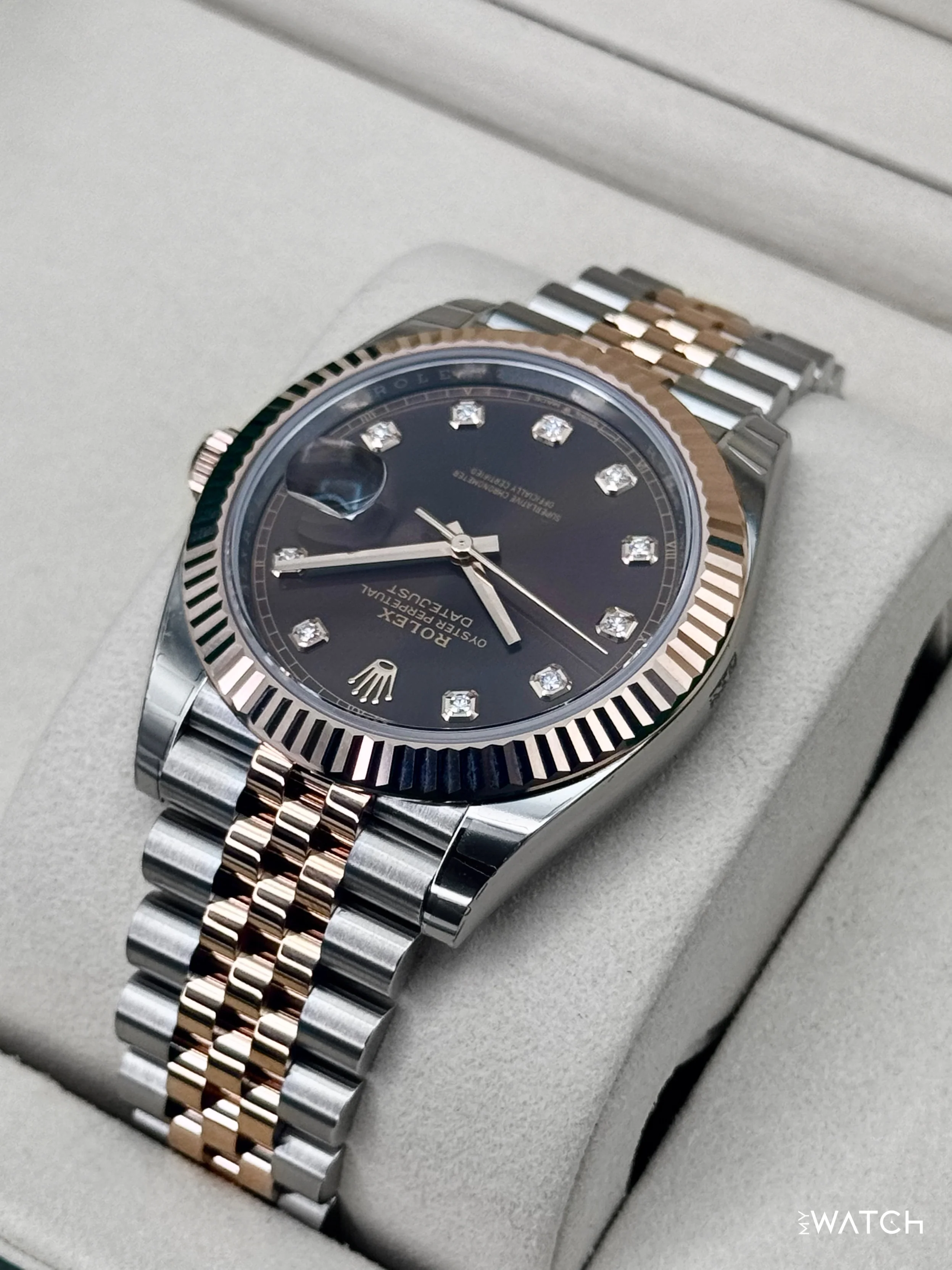 NEW 2025 Rolex Datejust 41mm 126331 Two-Tone Chocolate Diamond Dial (STICKERED) - Image 7