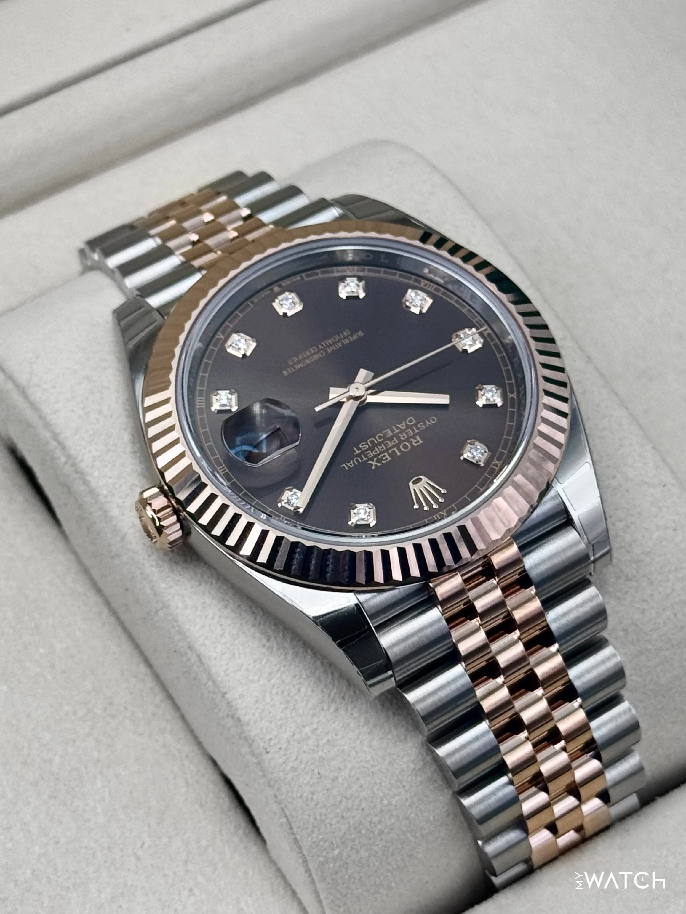 NEW 2025 Rolex Datejust 41mm 126331 Two-Tone Chocolate Diamond Dial (STICKERED) - Image 8