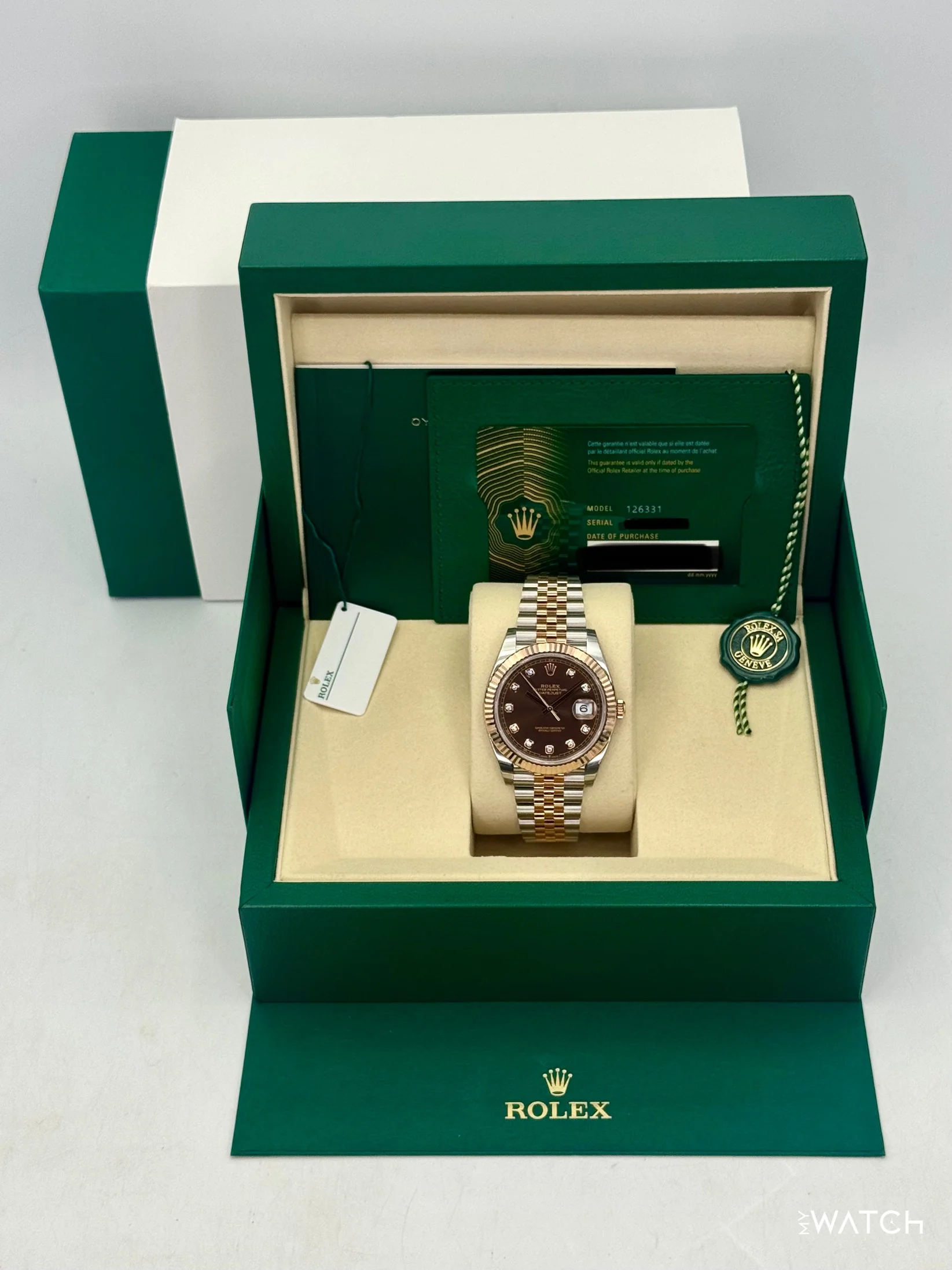 NEW 2025 Rolex Datejust 41mm 126331 Two-Tone Chocolate Diamond Dial (STICKERED) - Image 9