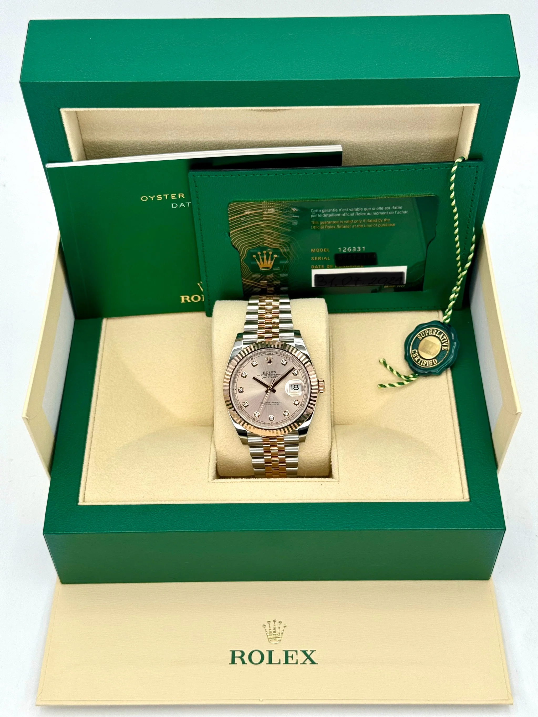 NEW 2025 Rolex Datejust 41mm 126331 Two-Tone Jubilee Sundust Diamond Dial - Image 9