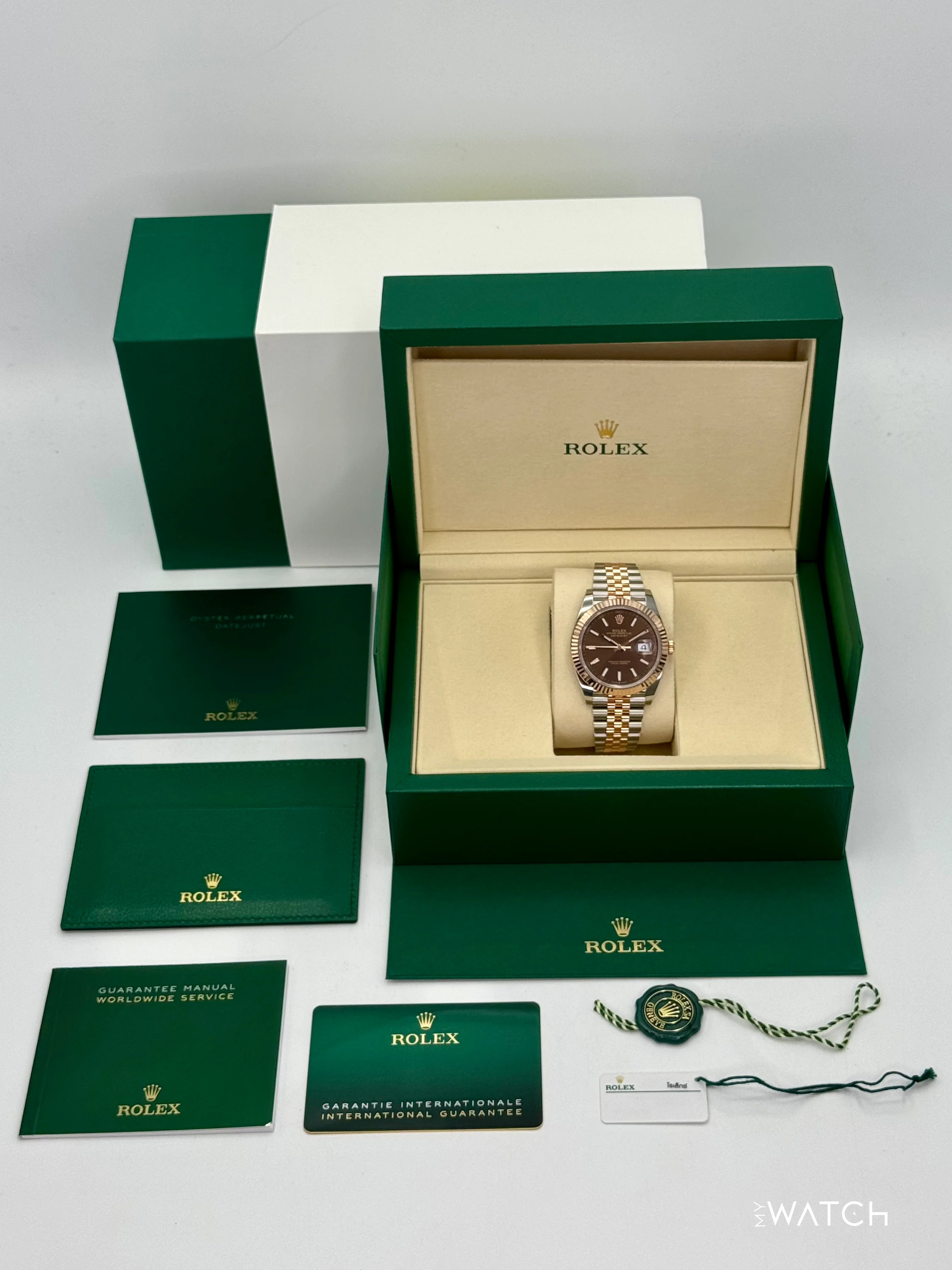NEW 2025 Rolex Datejust 41mm 126331 Two-Tone Rose Gold Chocolate Dial (STICKERED) - Image 9