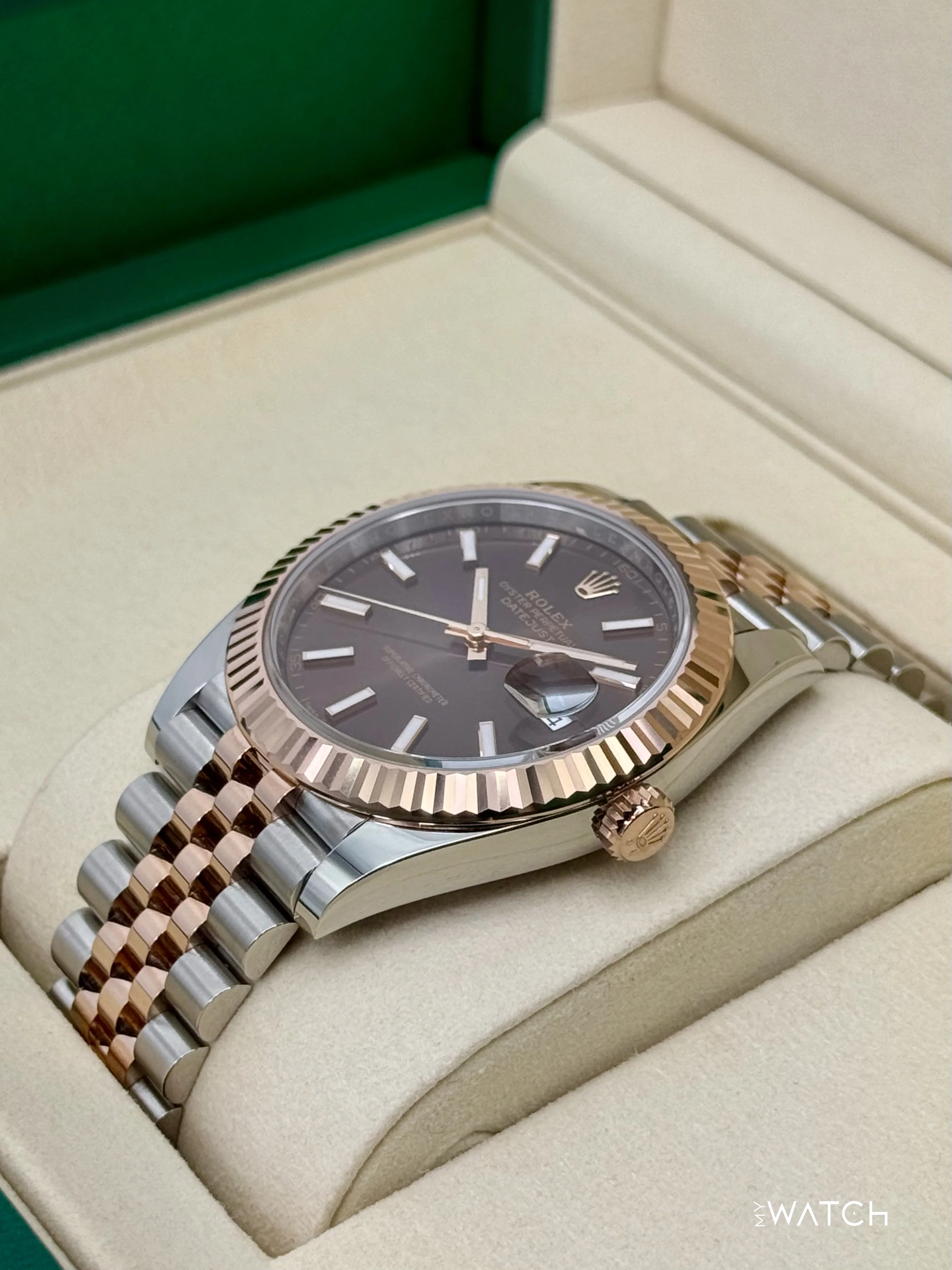 NEW 2025 Rolex Datejust 41mm 126331 Two-Tone Rose Gold Chocolate Dial (STICKERED) - Image 5