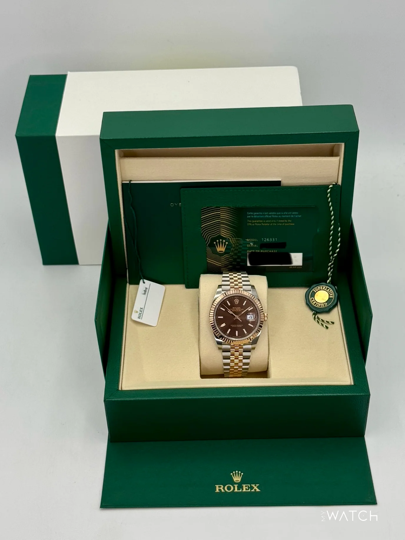 NEW 2025 Rolex Datejust 41mm 126331 Two-Tone Rose Gold Chocolate Dial (STICKERED) - Image 10