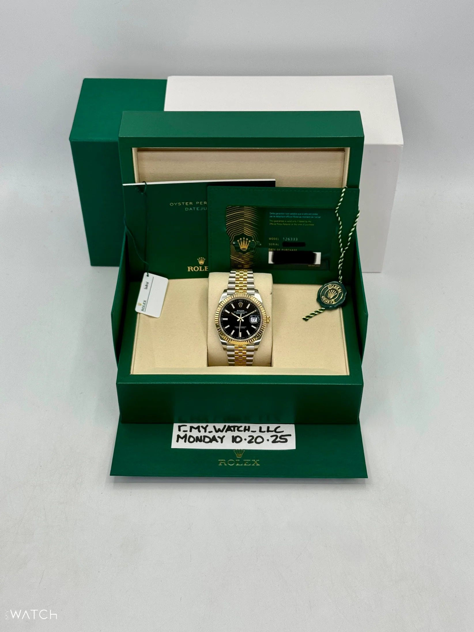NEW 2025 Rolex Datejust 41mm 126333 Two-Tone Jubilee Black Dial (STICKERED) - Image 11