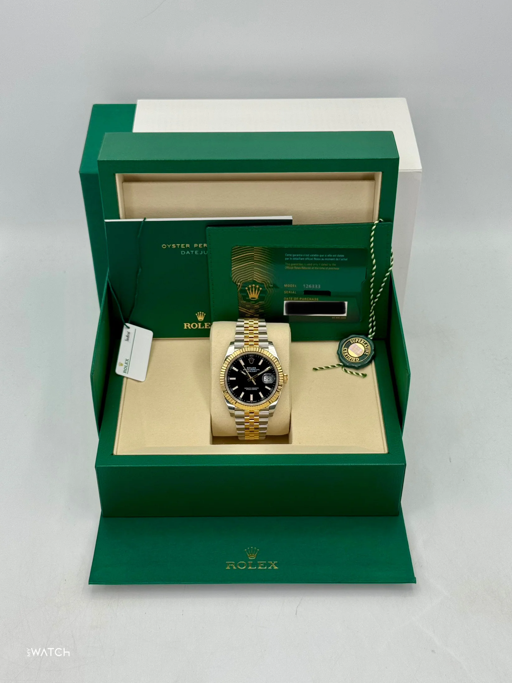 NEW 2025 Rolex Datejust 41mm 126333 Two-Tone Jubilee Black Dial (STICKERED) - Image 9