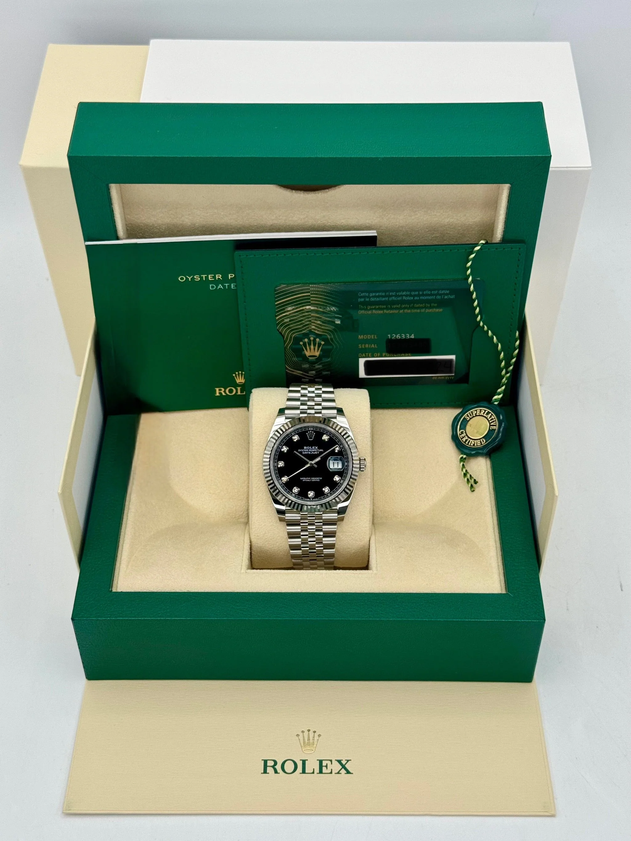 NEW 2025 Rolex Datejust 41mm 126334 Jubilee Black Diamond Dial - Image 10