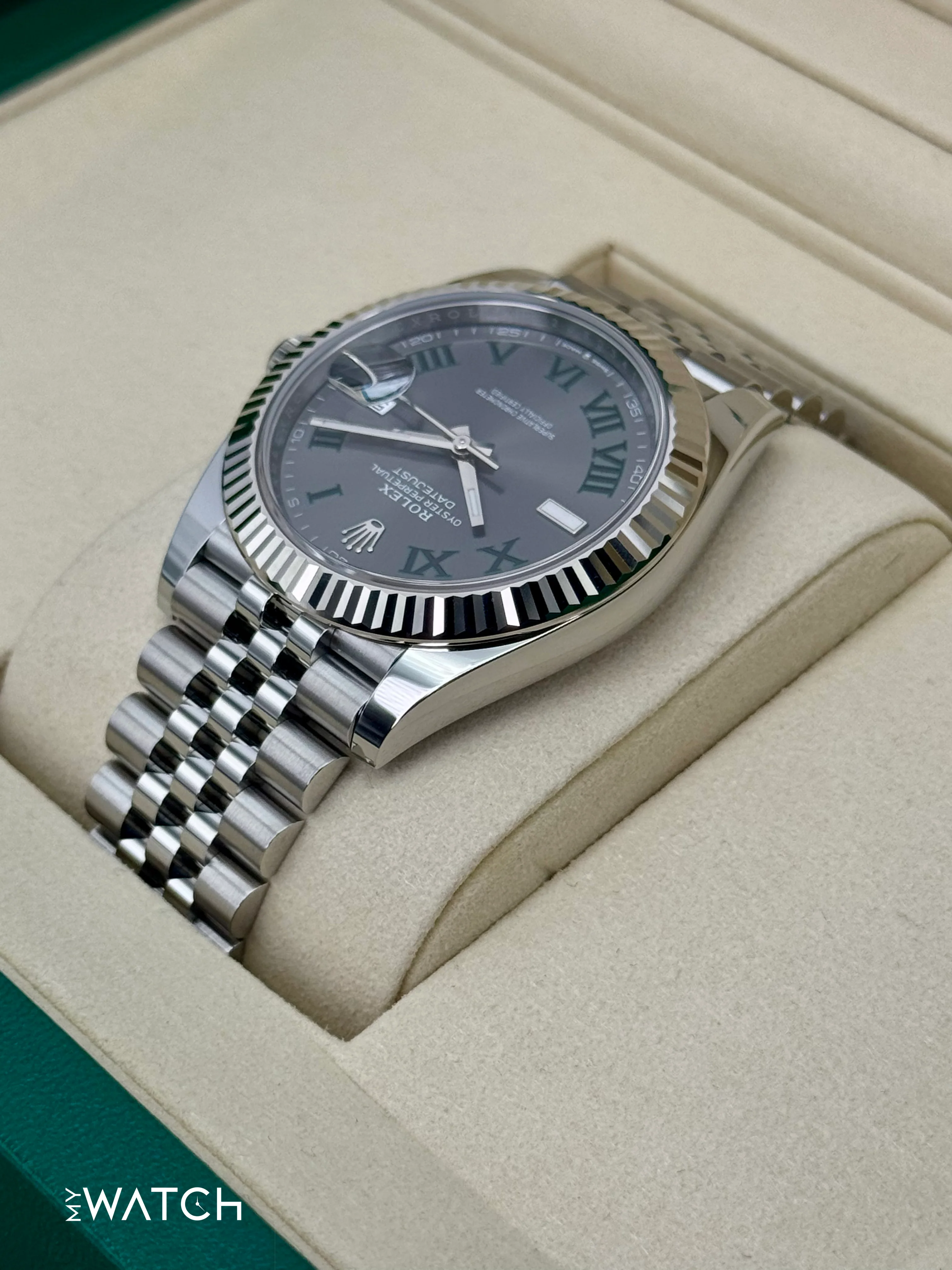 NEW 2025 Rolex Datejust 41mm 126334 Jubilee Wimbledon Dial - Image 7