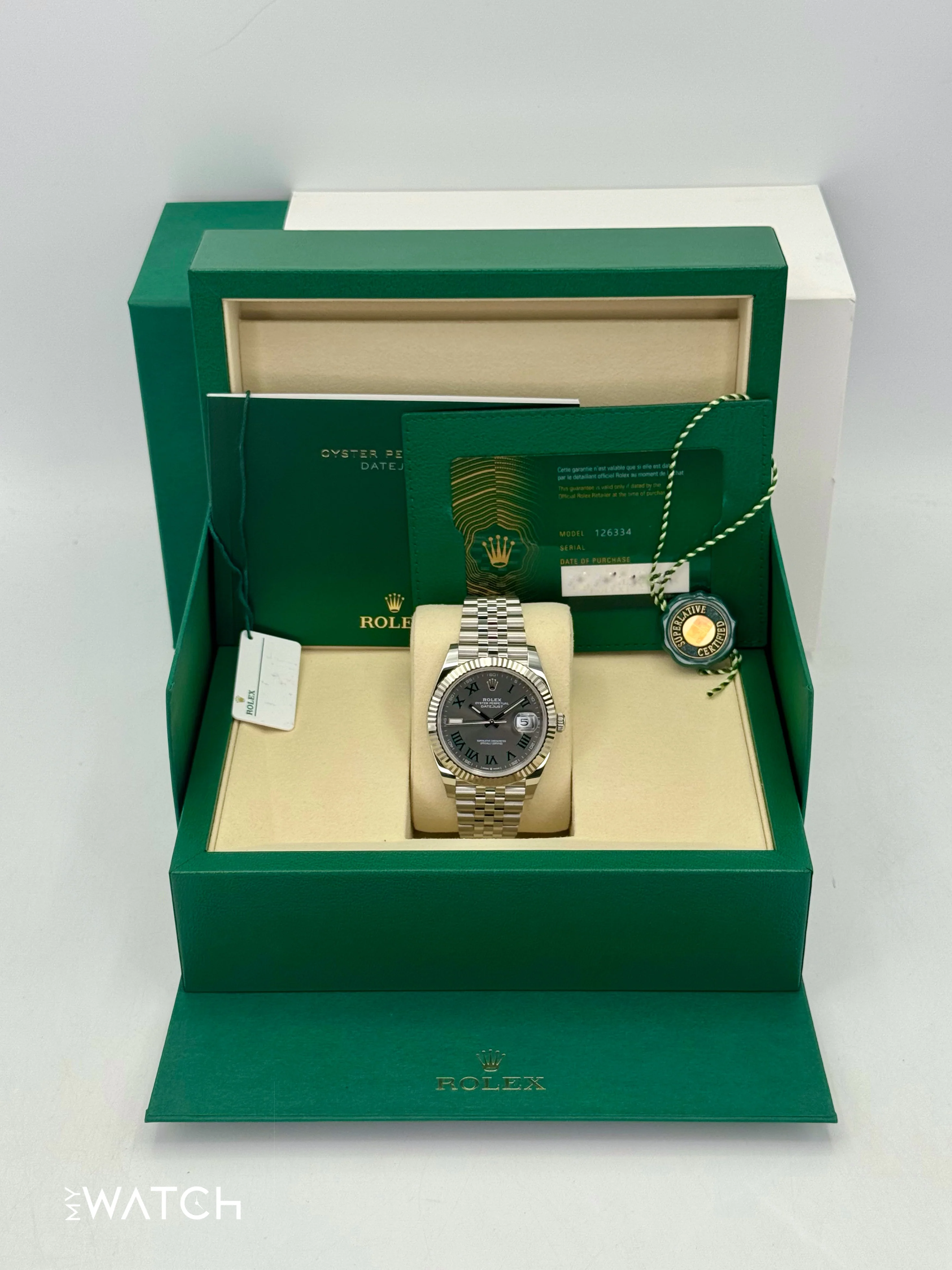NEW 2025 Rolex Datejust 41mm 126334 Jubilee Wimbledon Dial - Image 9
