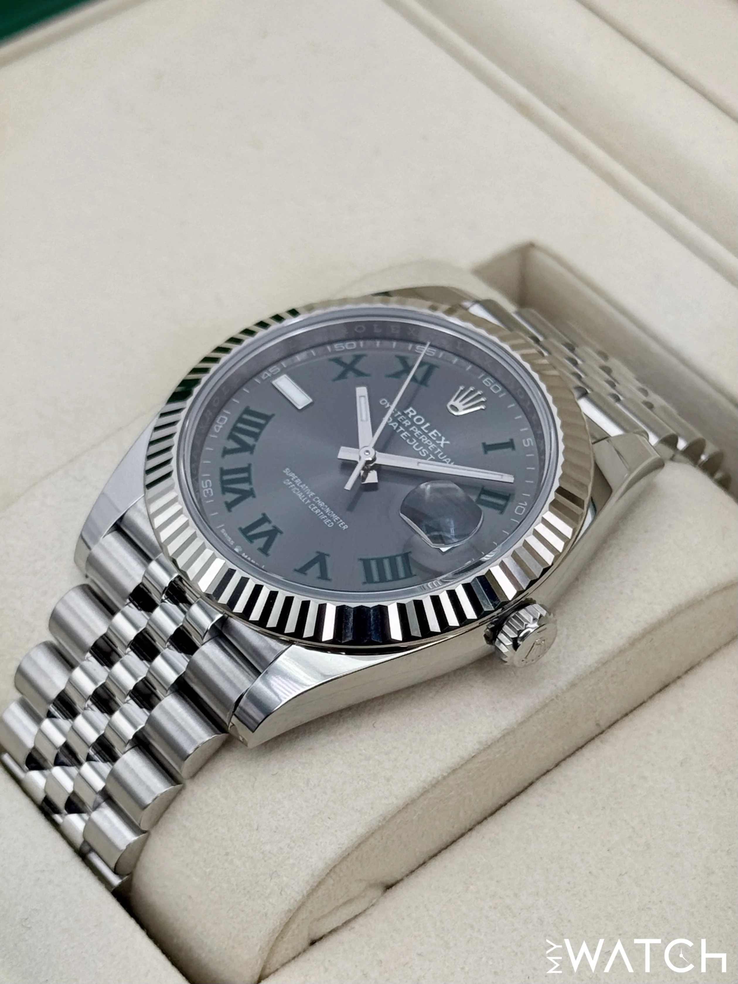 NEW 2025 Rolex Datejust 41mm 126334 Jubilee Wimbledon Dial - Image 5