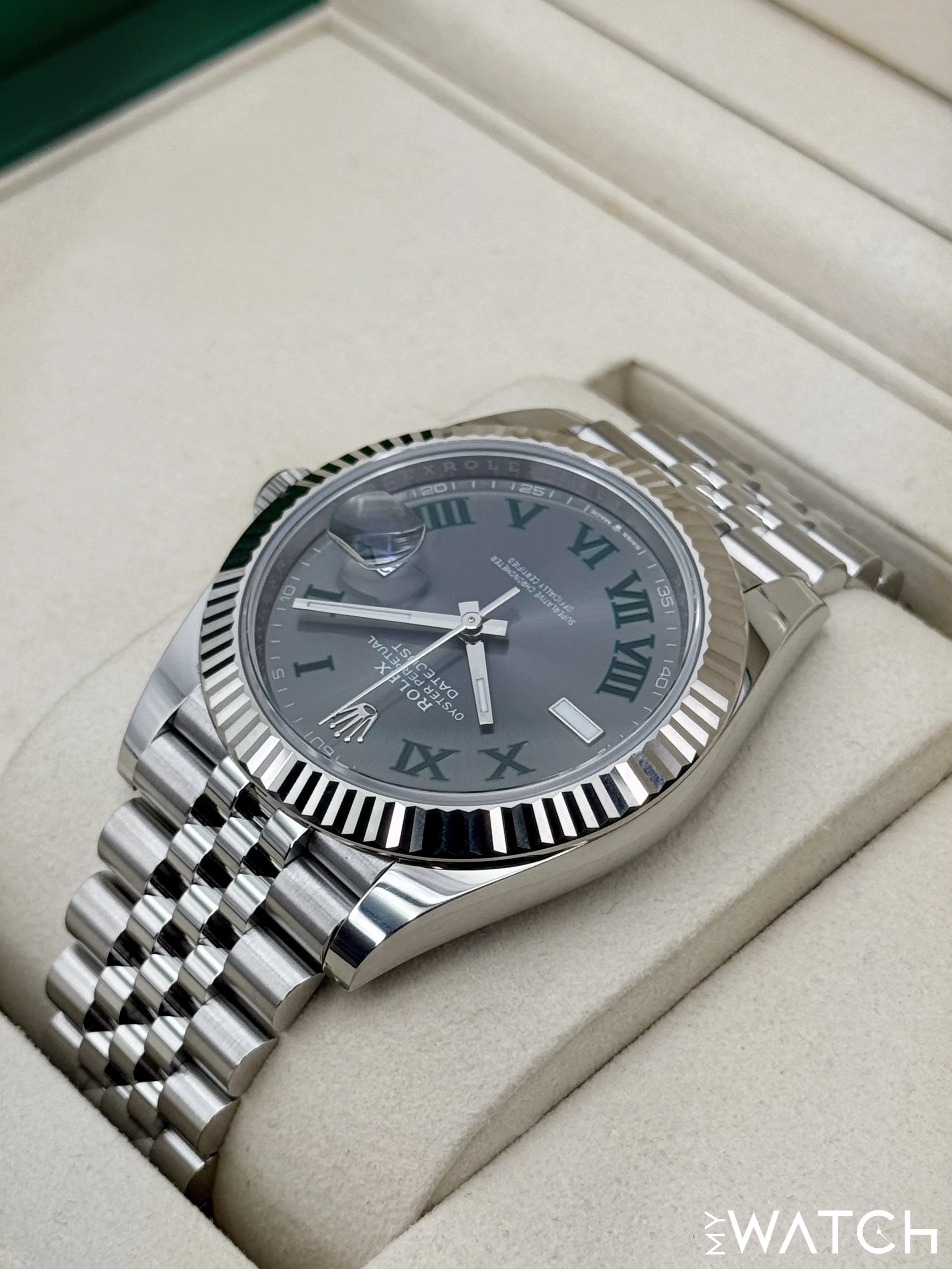 NEW 2025 Rolex Datejust 41mm 126334 Jubilee Wimbledon Dial - Image 7