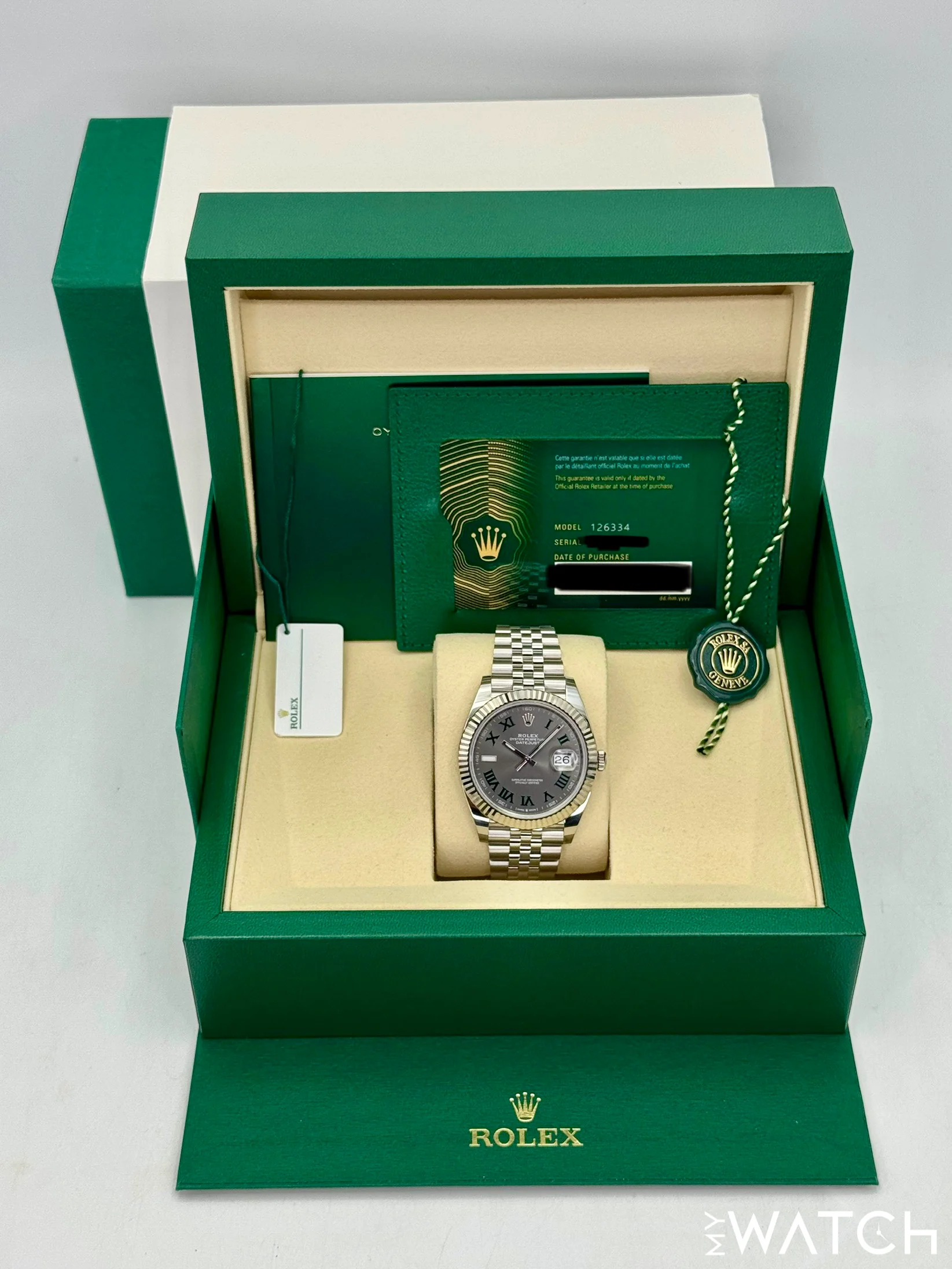 NEW 2025 Rolex Datejust 41mm 126334 Jubilee Wimbledon Dial - Image 9