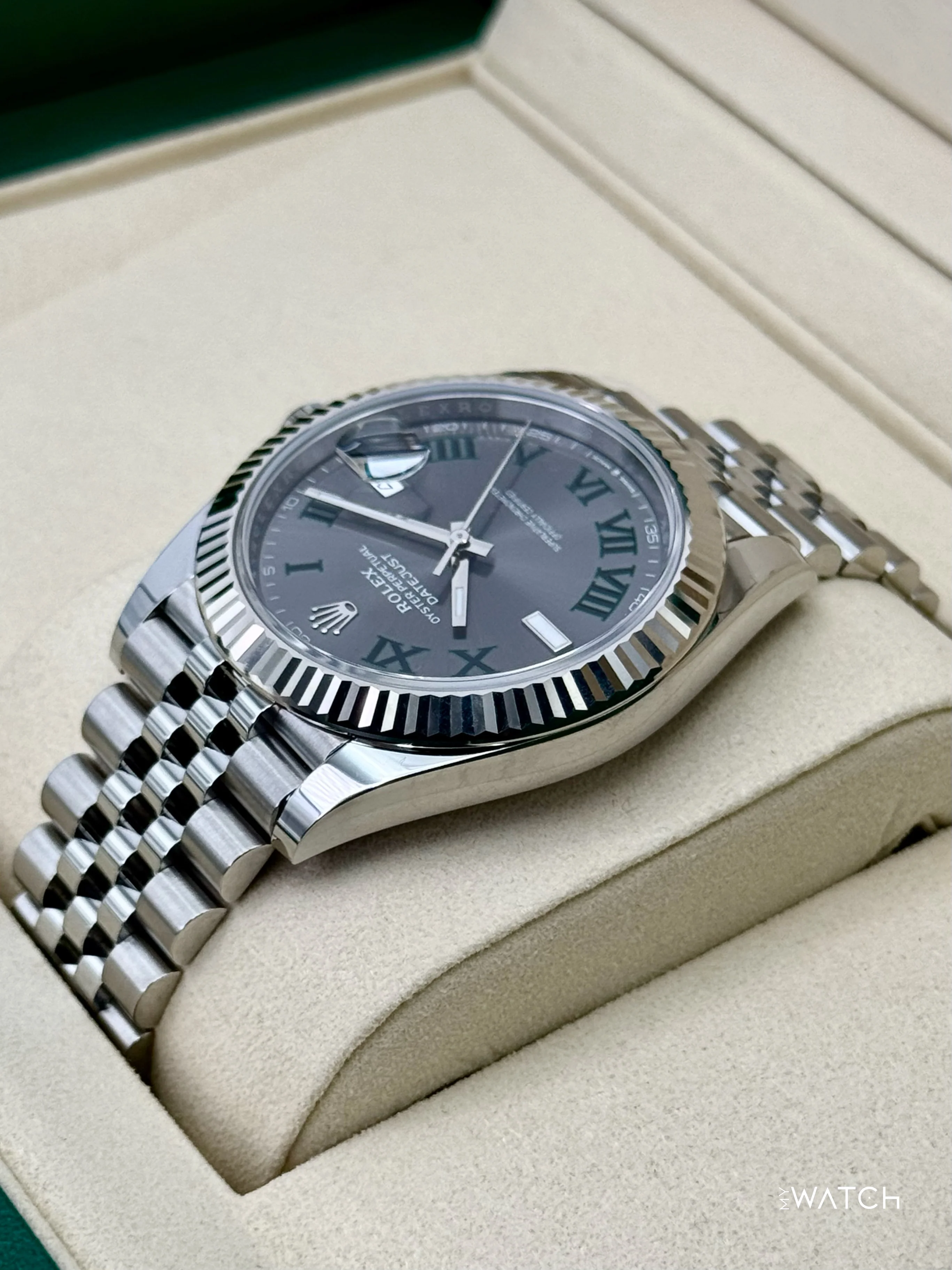 NEW 2025 Rolex Datejust 41mm 126334 Jubilee Wimbledon Dial (STICKERED) - Image 7