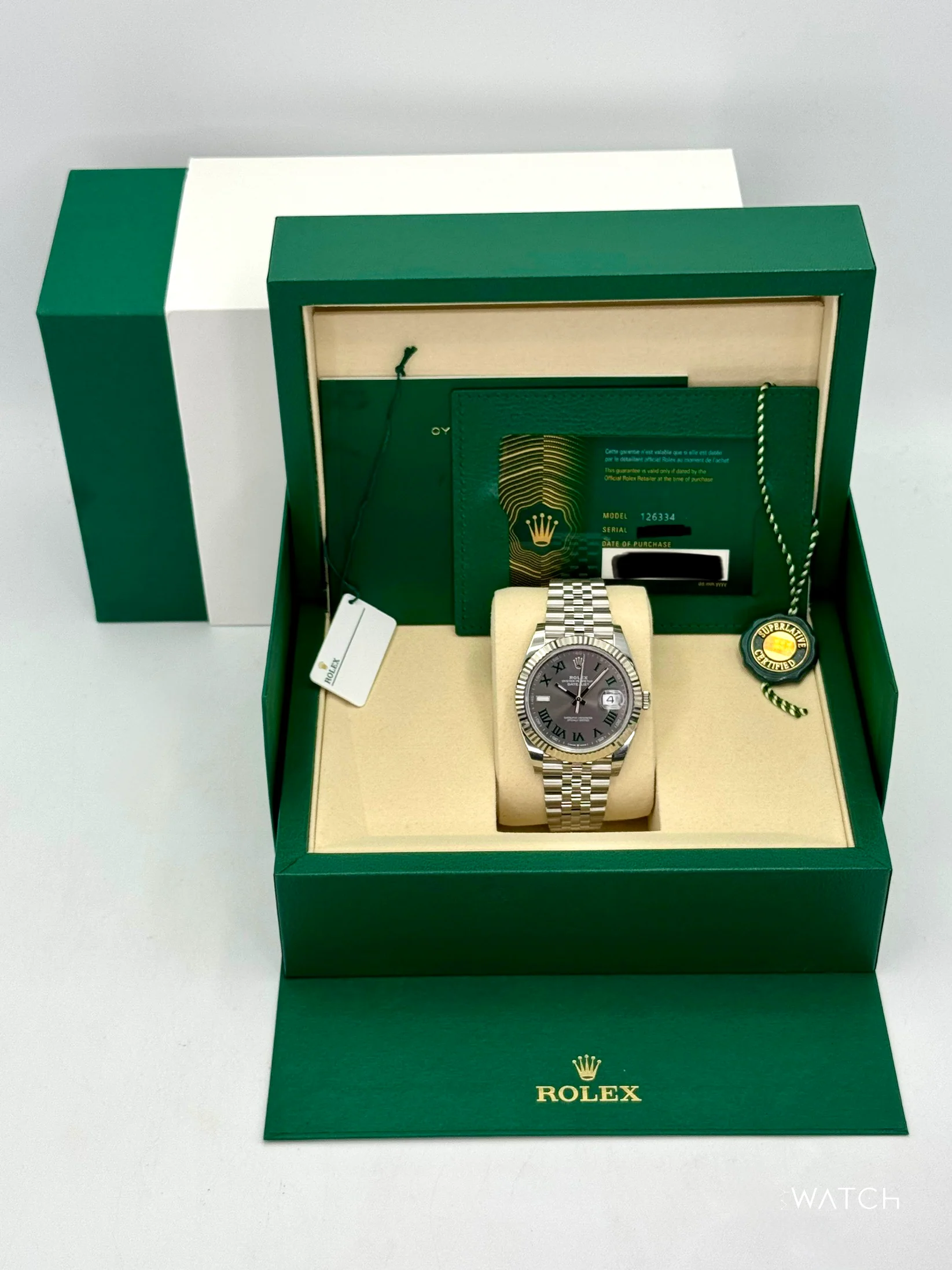 NEW 2025 Rolex Datejust 41mm 126334 Jubilee Wimbledon Dial (STICKERED) - Image 9
