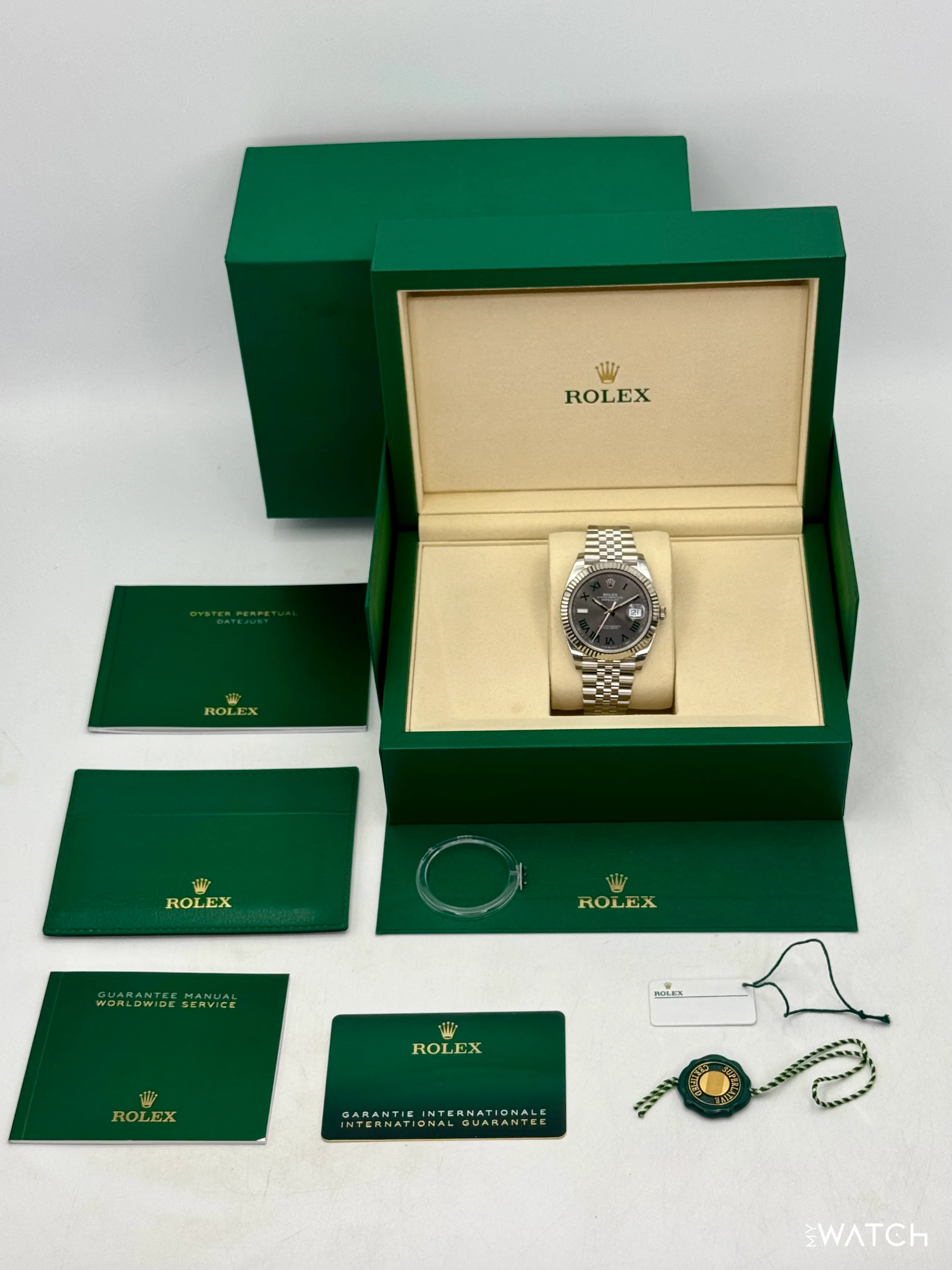 NEW 2025 Rolex Datejust 41mm 126334 Jubilee Wimbledon Dial (STICKERED) - Image 10