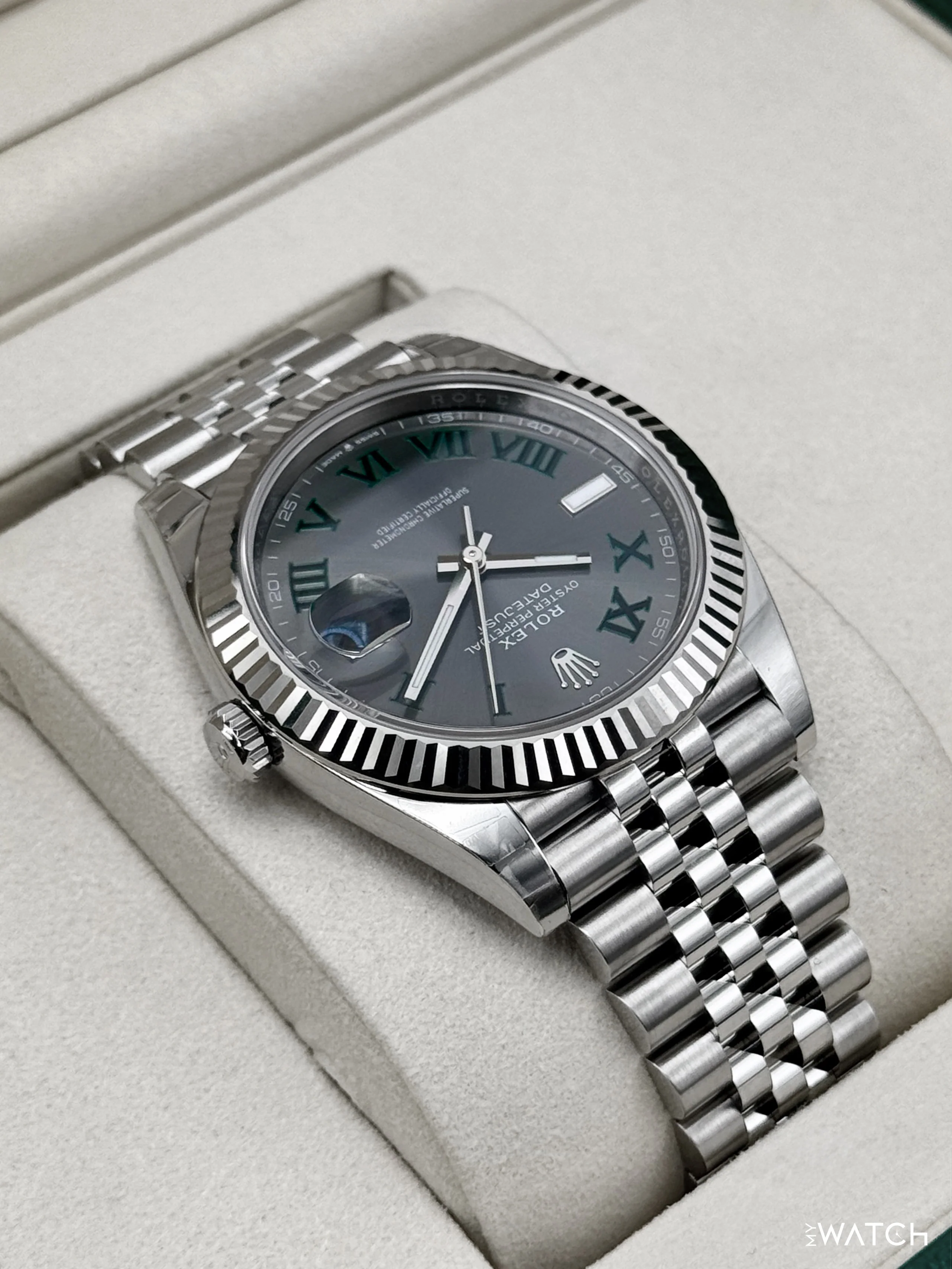 NEW 2025 Rolex Datejust 41mm 126334 Jubilee Wimbledon Dial (STICKERED) - Image 8
