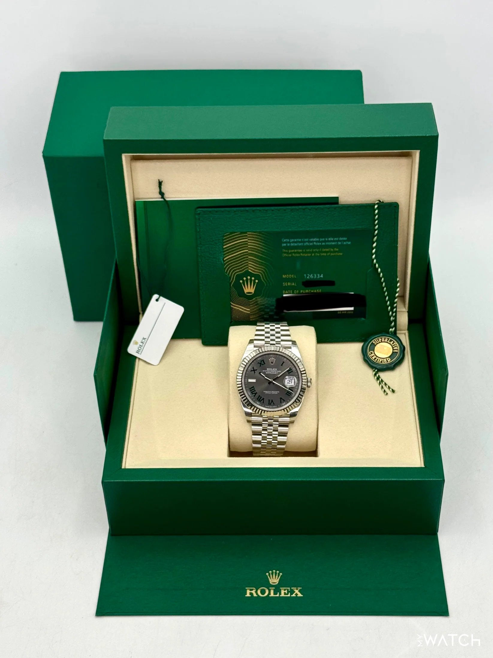 NEW 2025 Rolex Datejust 41mm 126334 Jubilee Wimbledon Dial (STICKERED) - Image 9