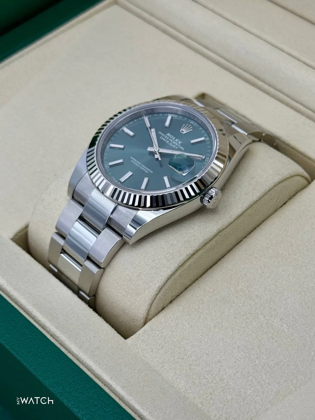 NEW 2025 Rolex Datejust 41mm 126334 Oyster Mint Green Dial - Image 5
