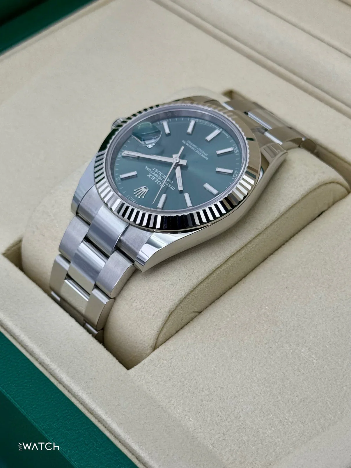 NEW 2025 Rolex Datejust 41mm 126334 Oyster Mint Green Dial - Image 7