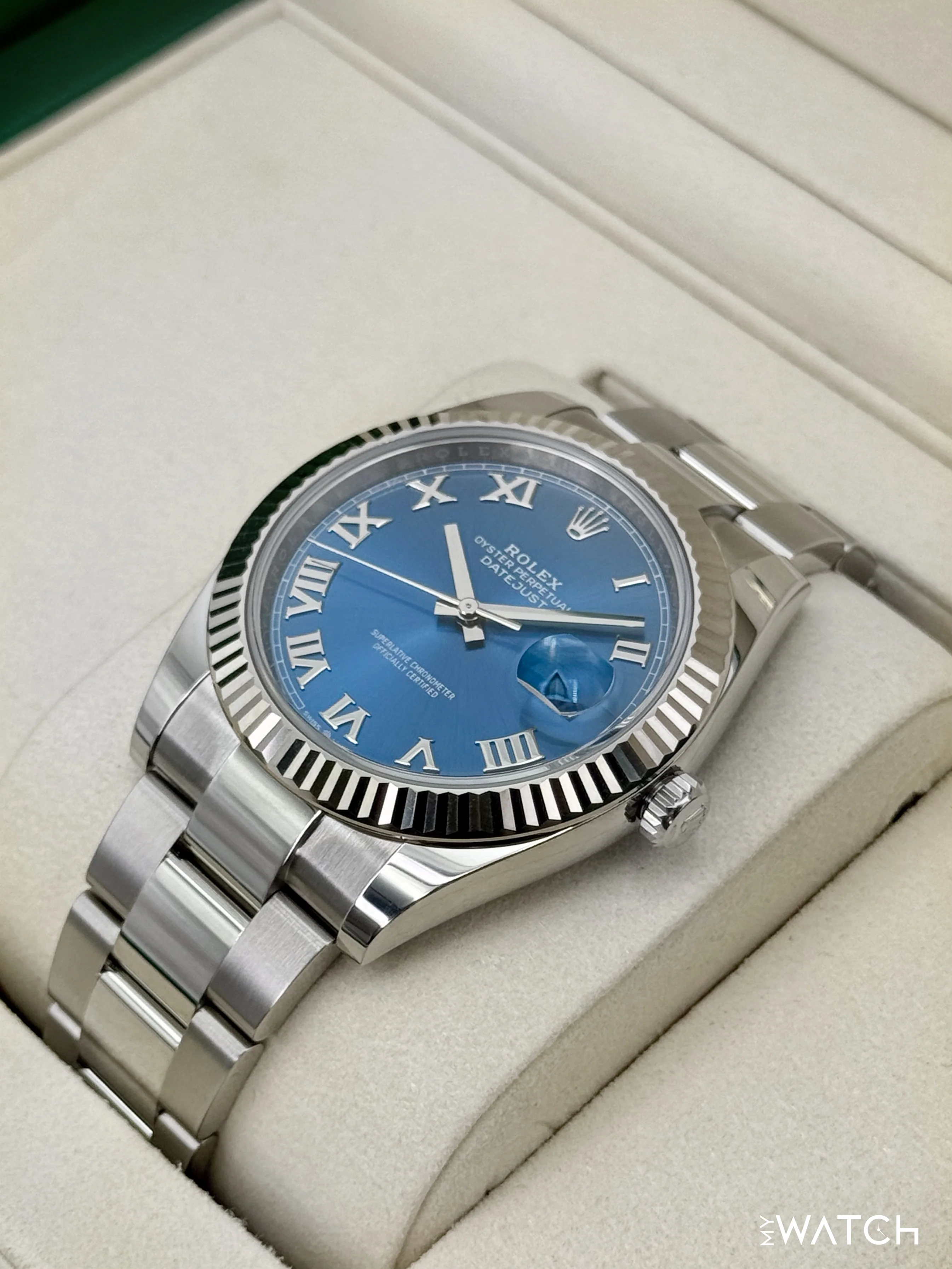 NEW 2025 Rolex Datejust 41mm 126334 Stainless Steel Oyster Azzurro Blue Dial - Image 5