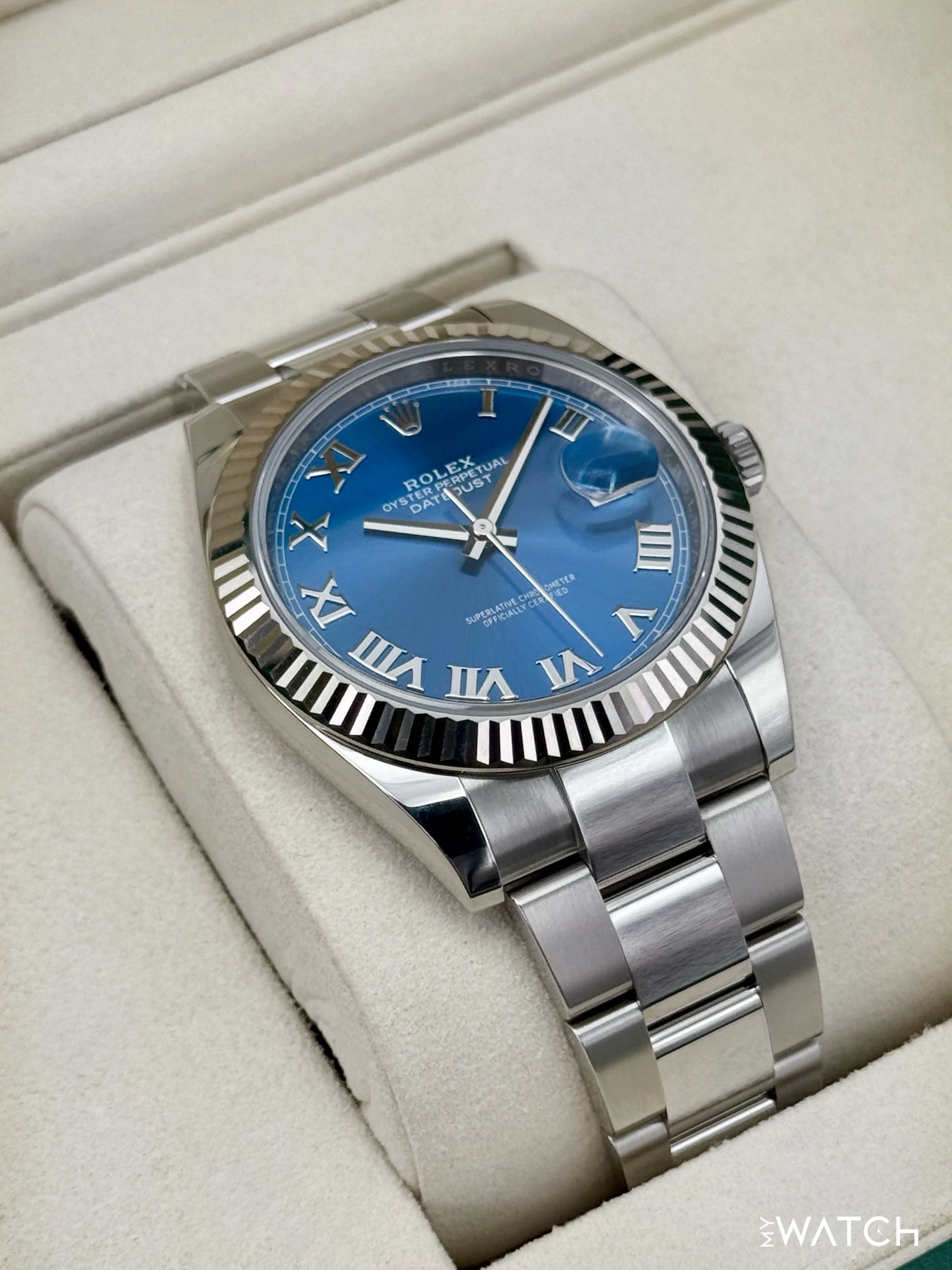 NEW 2025 Rolex Datejust 41mm 126334 Stainless Steel Oyster Azzurro Blue Dial - Image 6